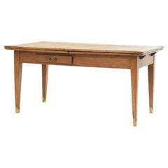 Table de ferme française de style provincial du XIXe siècle, en bois de fruitier, à rallonges