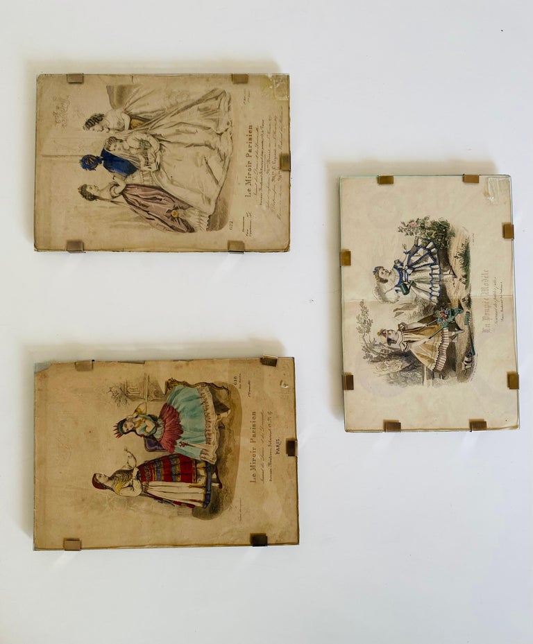 Mid-19th Century 19th Century French Drawings, Set of Three For Sale