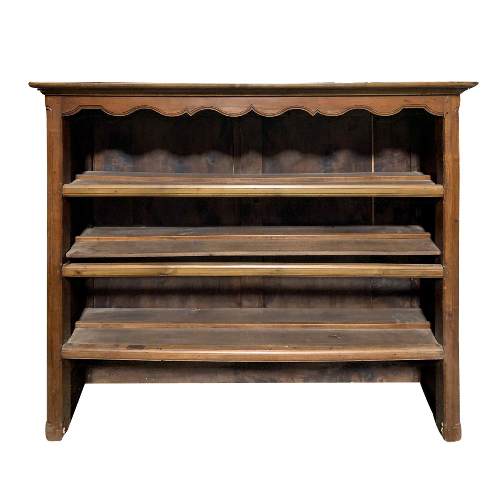19th Century French Dresser Top with Three Shelves, Scalloped Edge