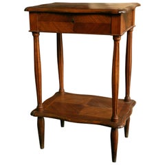 19th Century French Dressing Work Stand in Walnut Veneer