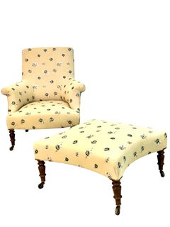 19th Century French Duchesse Brisée Bergère and Matching Ottoman