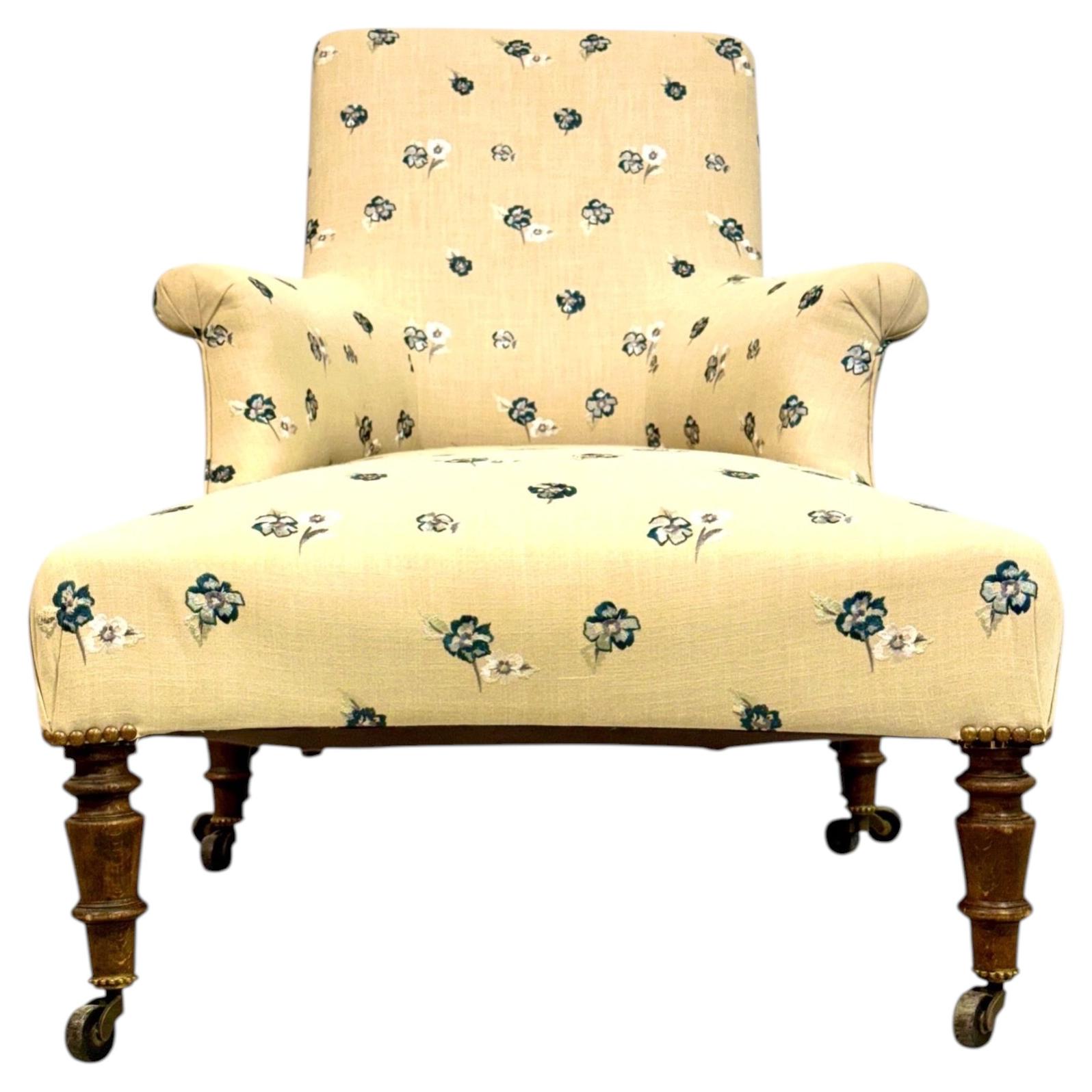Bergère « Duchesse Brisée » française du XIXe siècle et pouf assorti