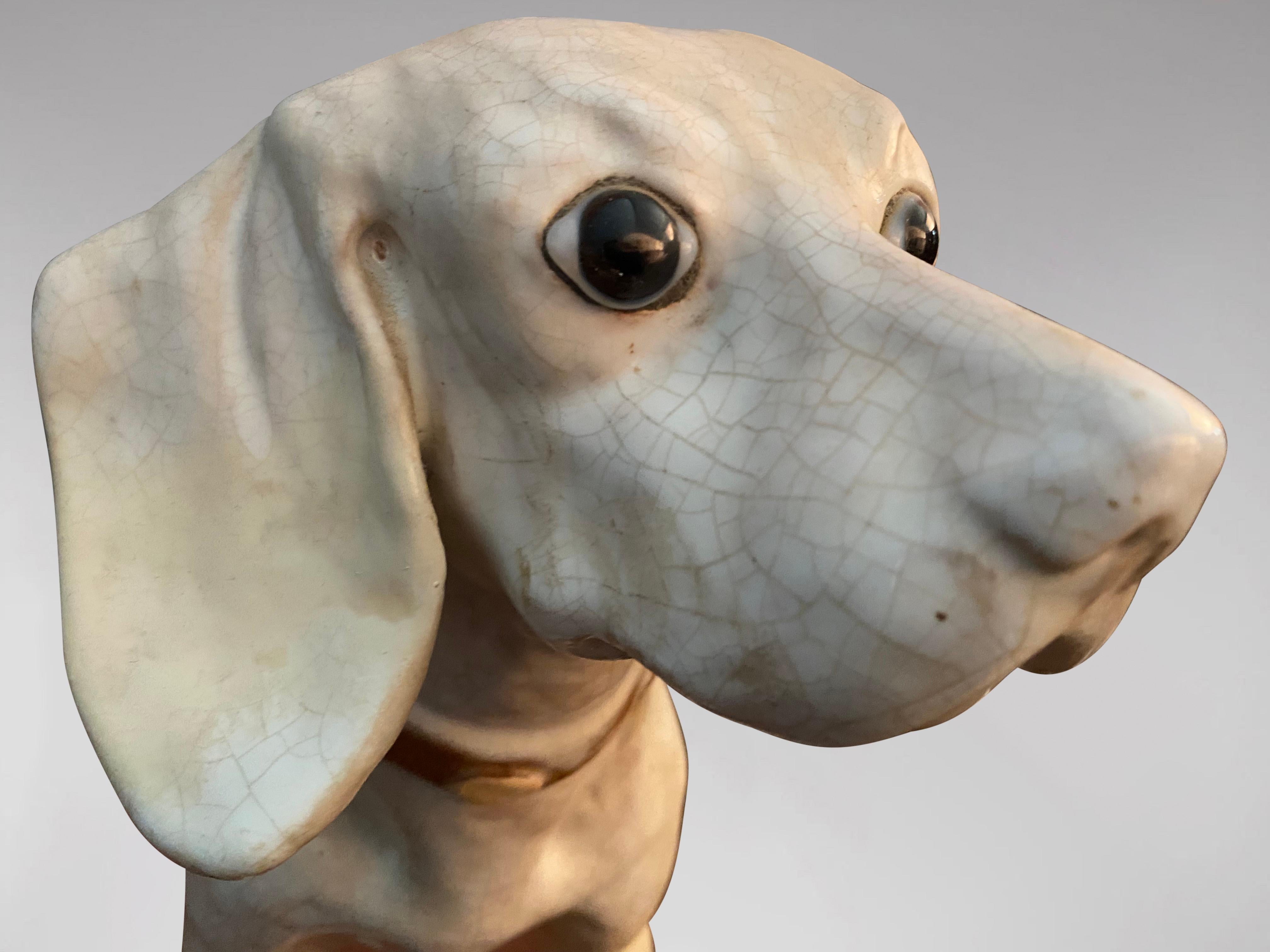 19th Century French Earthenware Dog Sculpture from Bavent in Normandy 2