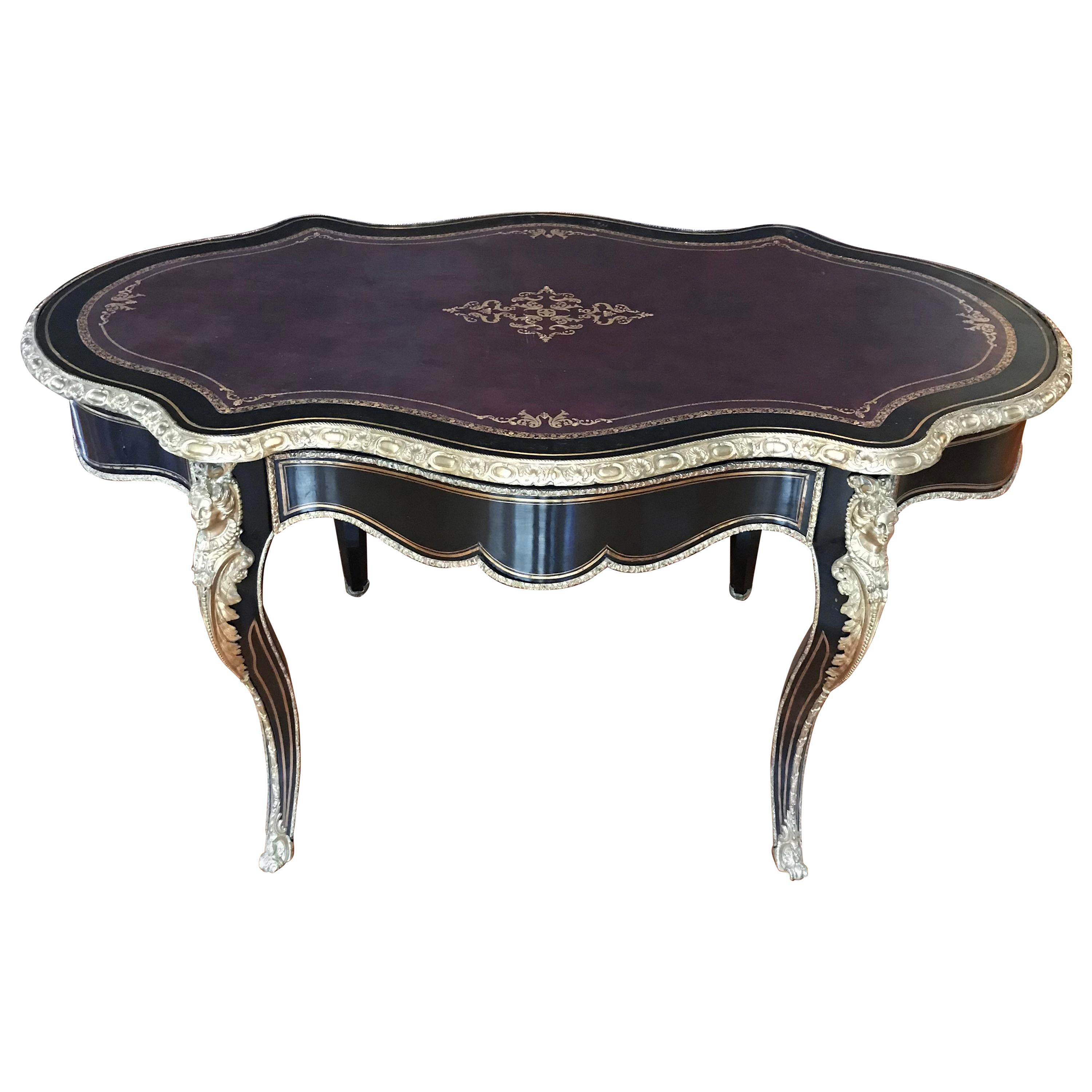 Antique Carved Giltwood Marble Top Table For Sale at 1stDibs