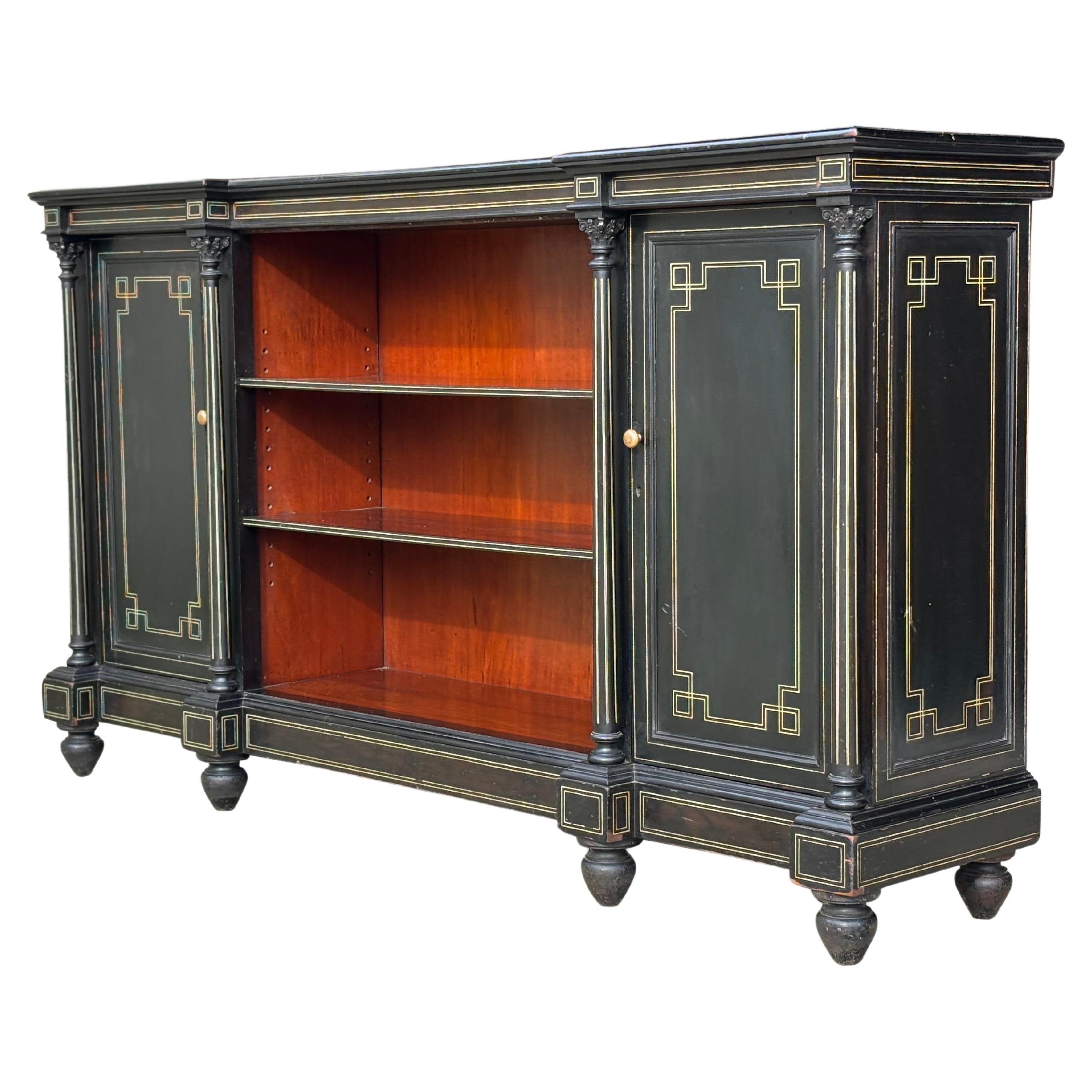 19th Century French Ebonised and Bone Inlay Enfilade or Dresser
