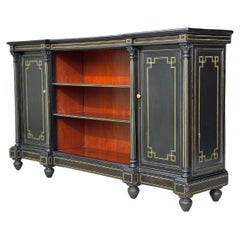 19th Century French Ebonised and Bone Inlay Enfilade or Dresser