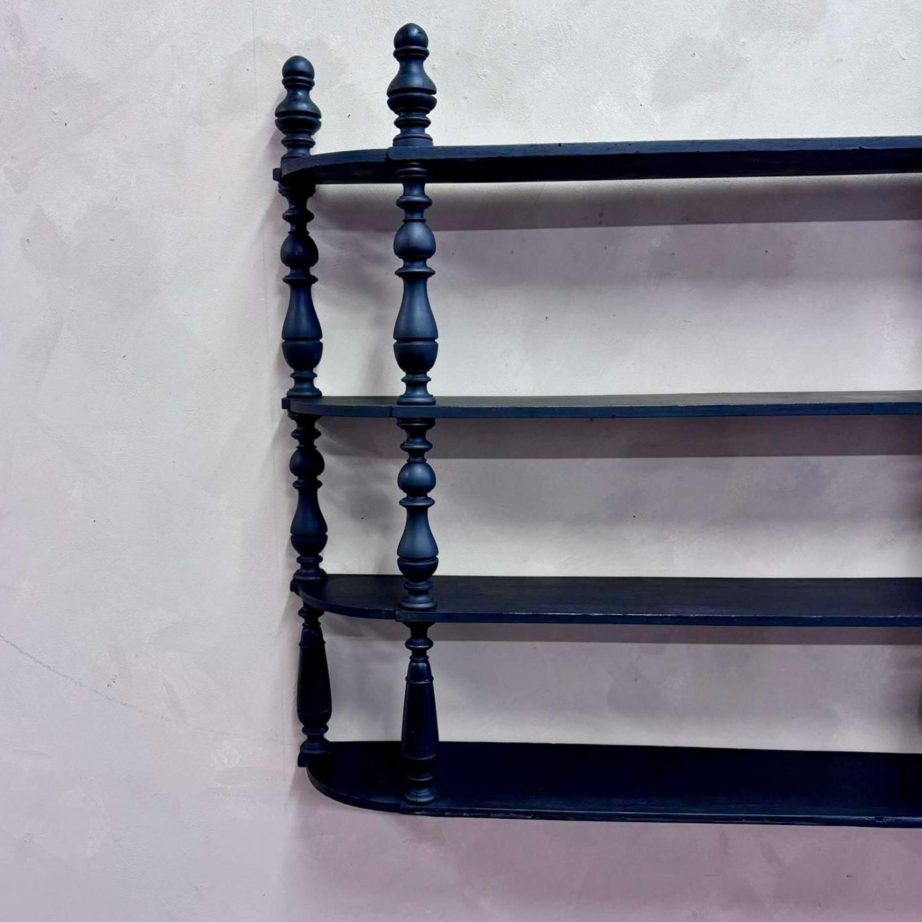 19th Century French Ebonised Bobbin Wall Shelves In Good Condition For Sale In Southampton, GB