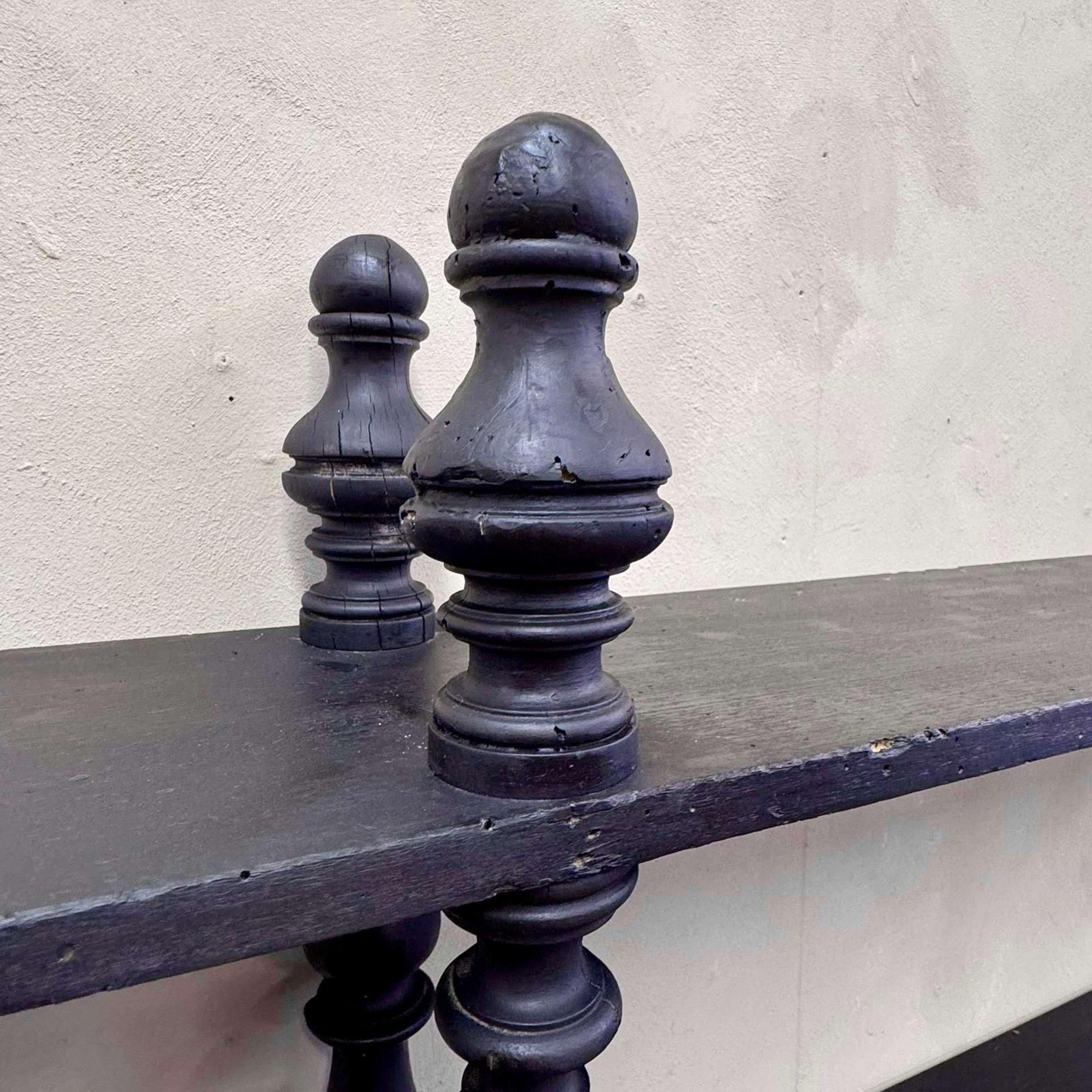 19th Century French Ebonised Bobbin Wall Shelves For Sale 1