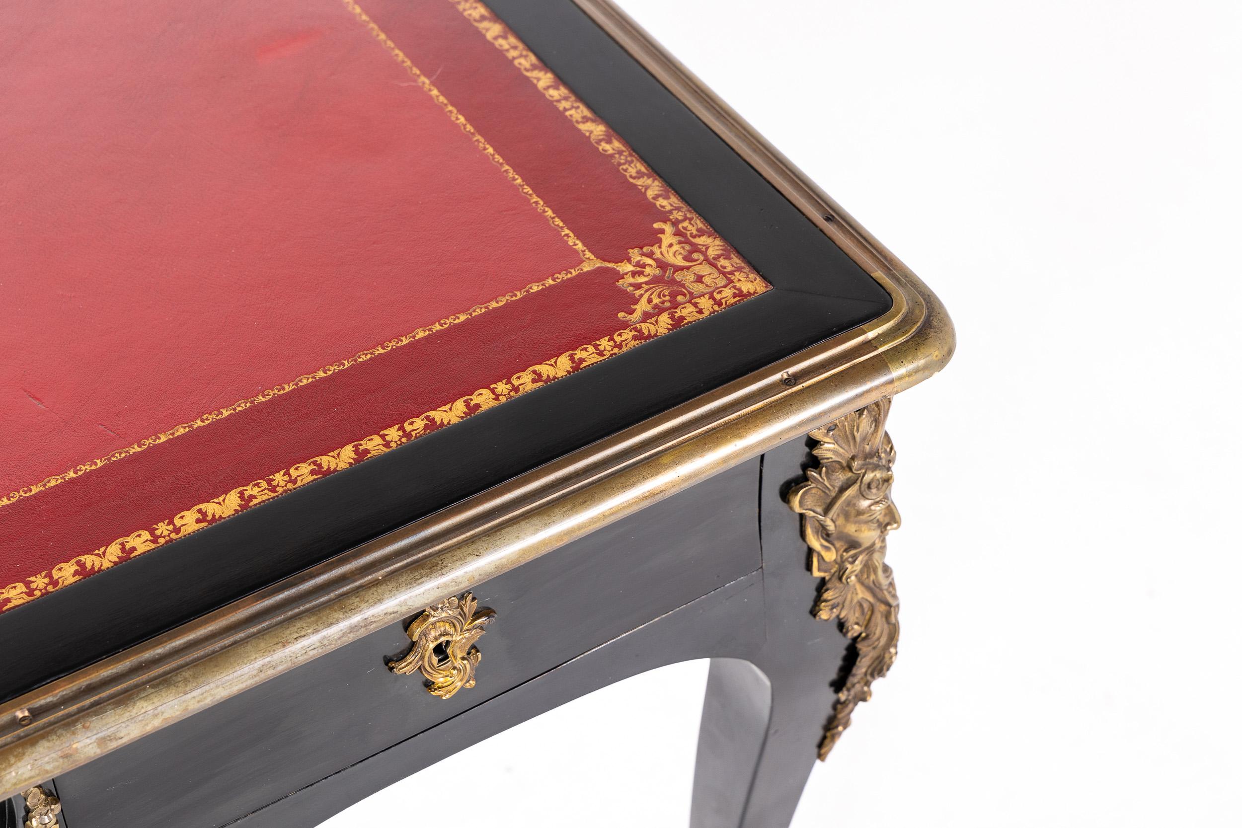 19. Jahrhundert Französisch Ebonised Bureau Plât (Louis XV.) im Angebot
