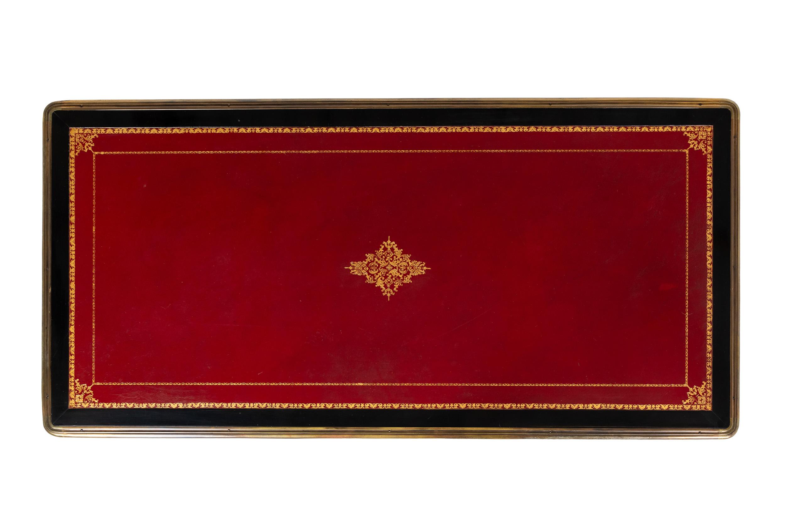 19. Jahrhundert Französisch Ebonised Bureau Plât (Messing) im Angebot