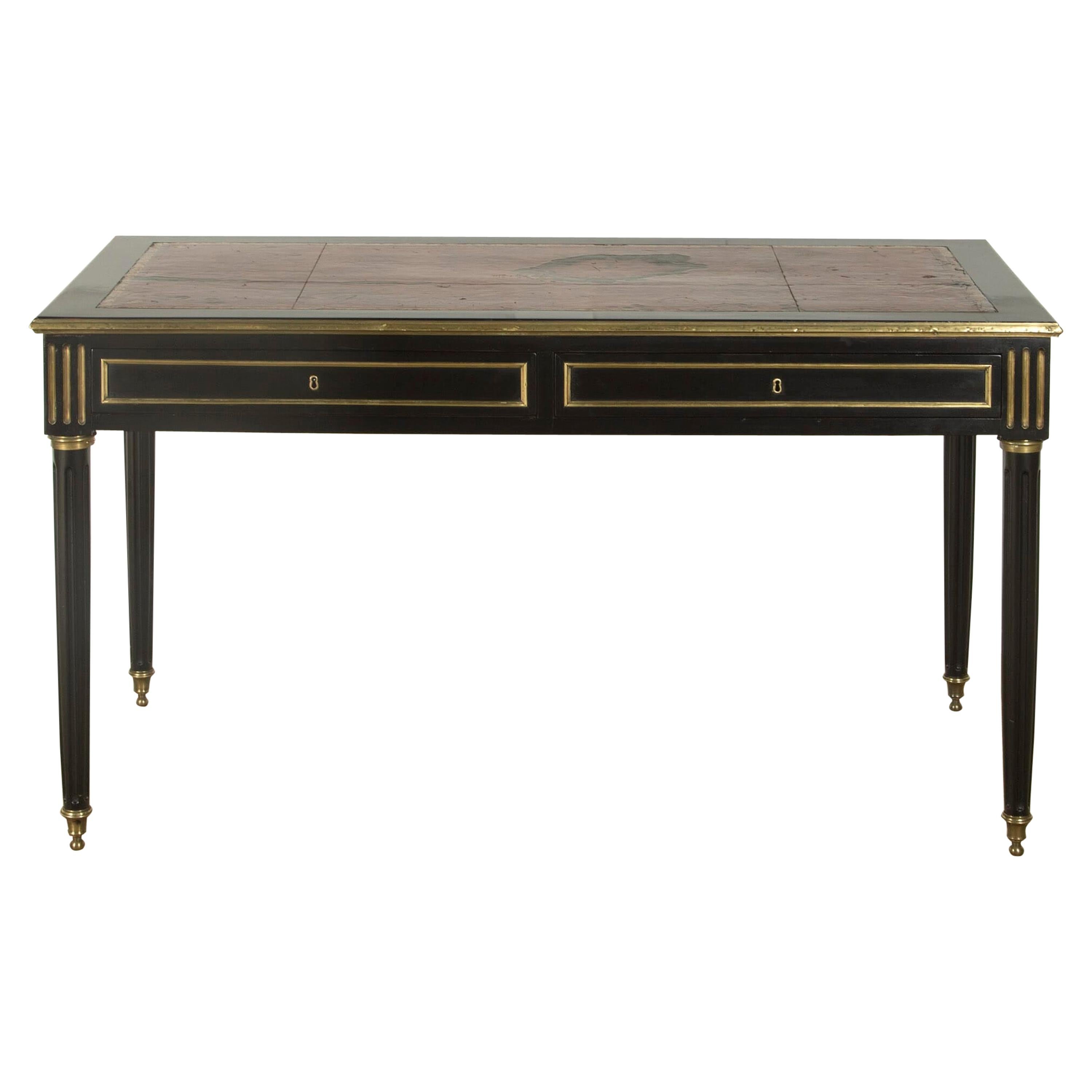 19th Century French Ebonised Bureau Plat