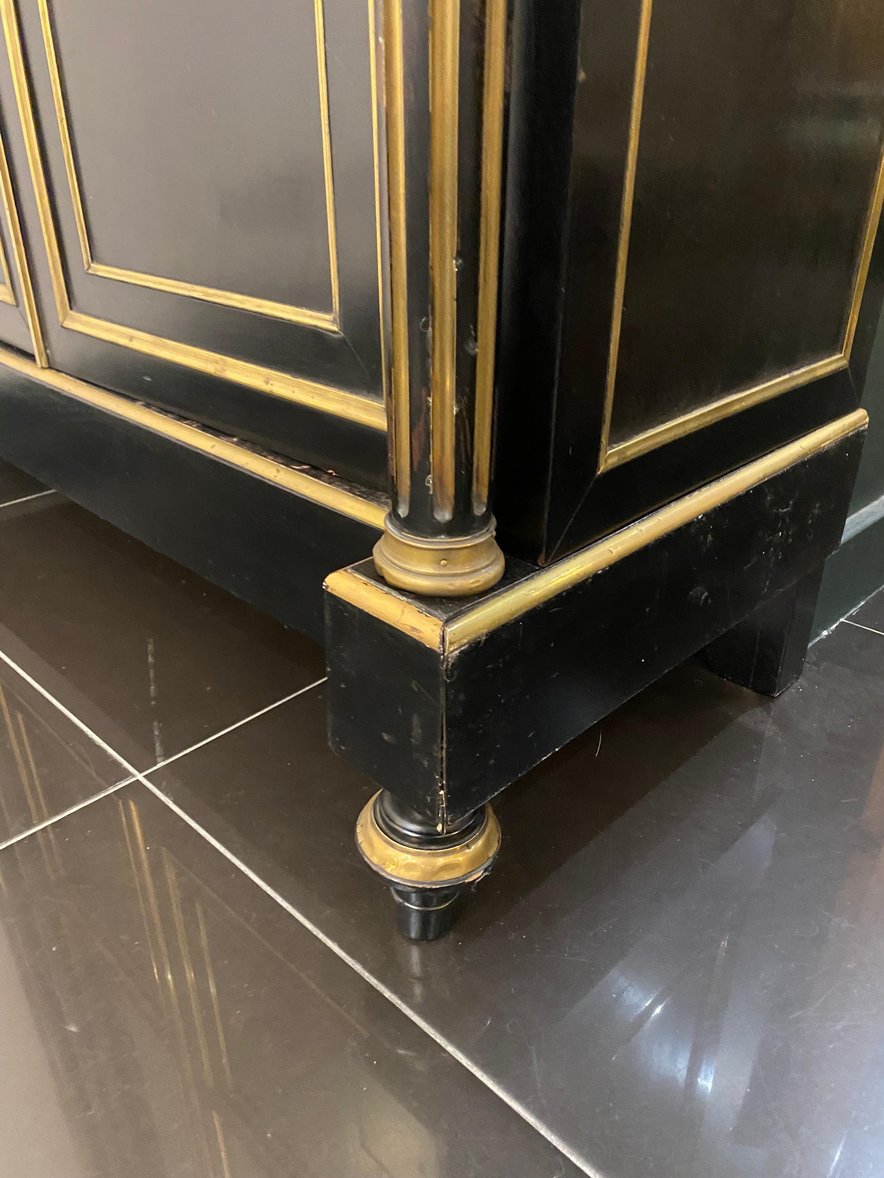19th Century French Ebonised Cabinet with Brass Inlays In Good Condition In London, GB