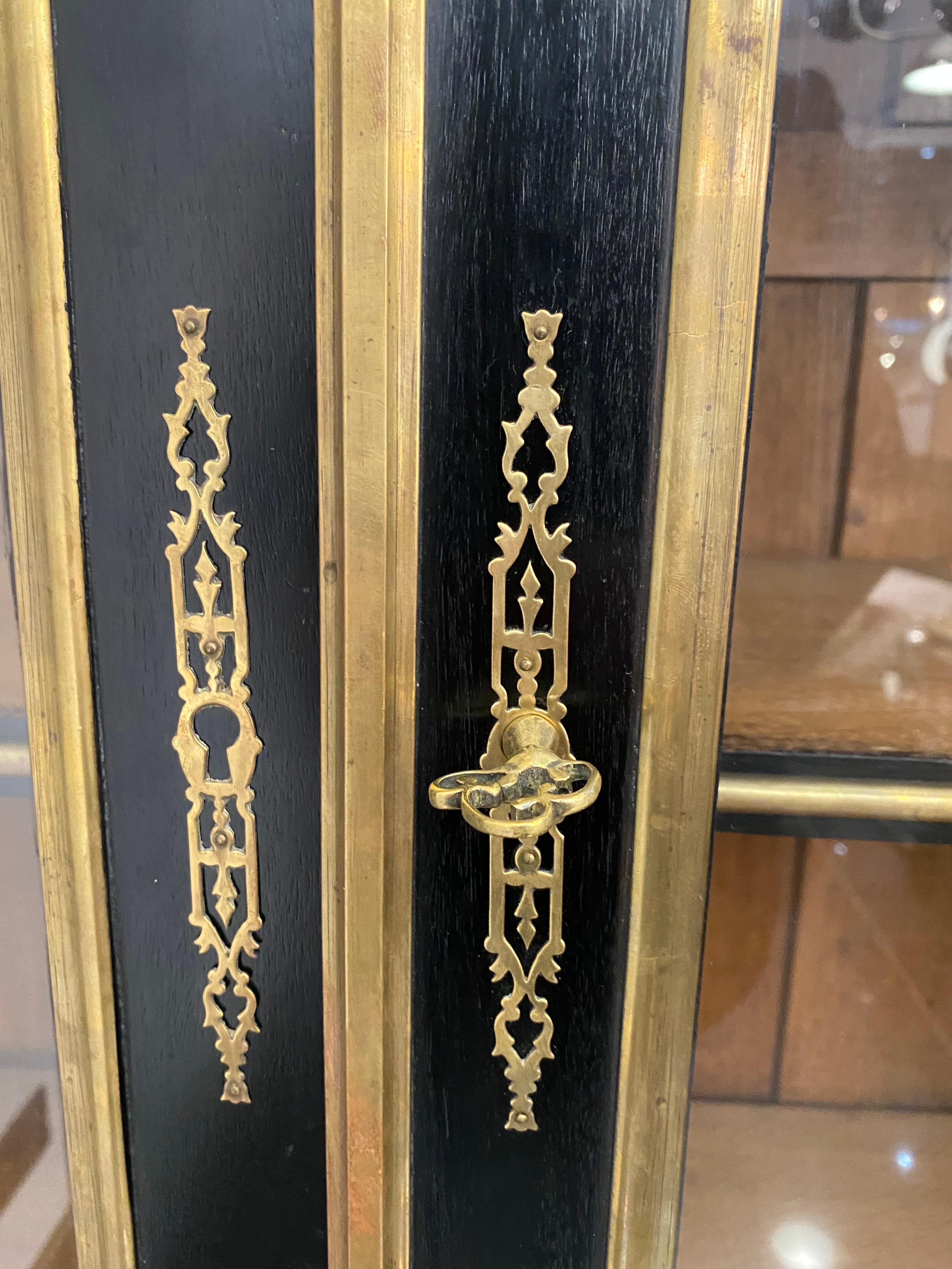 19th Century French Ebonised Cabinet with Brass Inlays 3