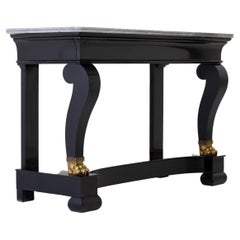 19th Century French Ebonised Console Table