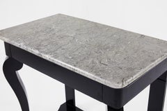 19th Century French Ebonised Console Table with Marble Top