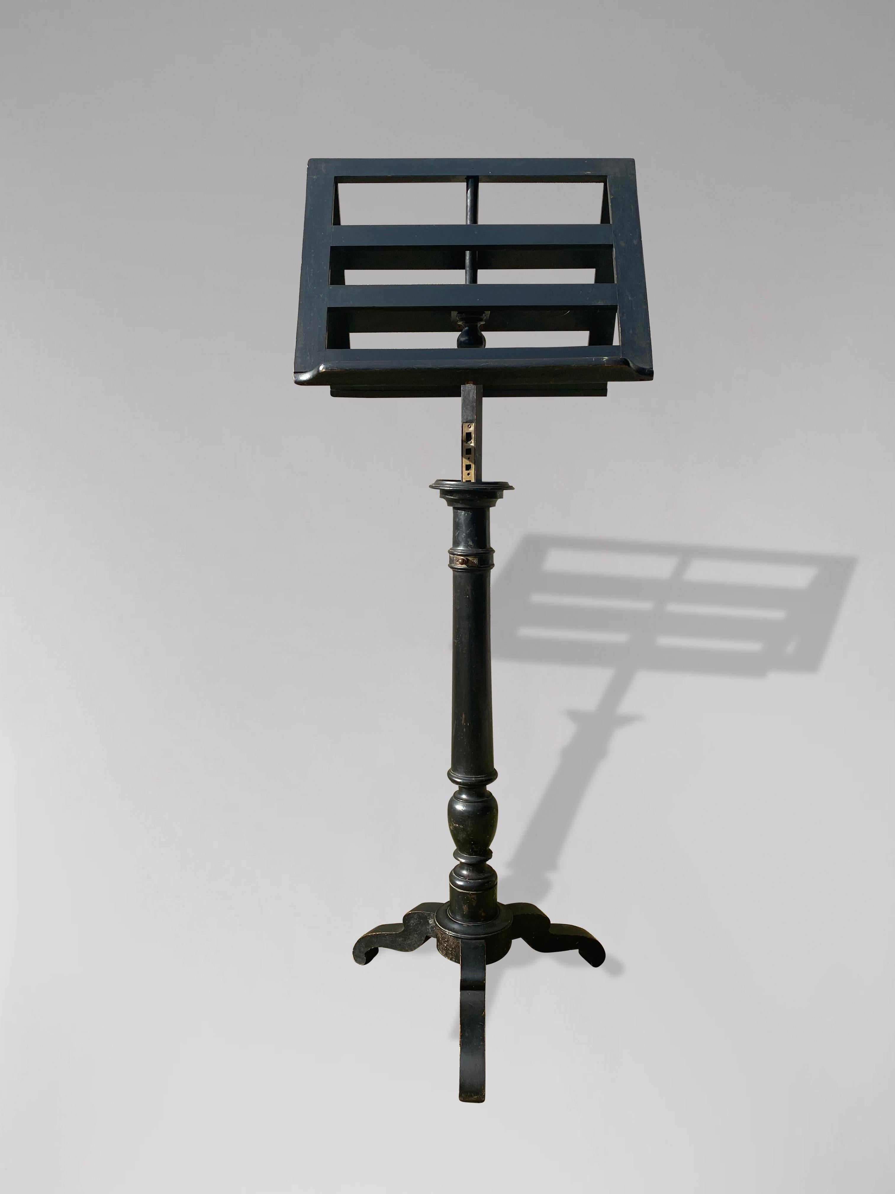 Paint 19th Century french Ebonised Duet Music Stand For Sale