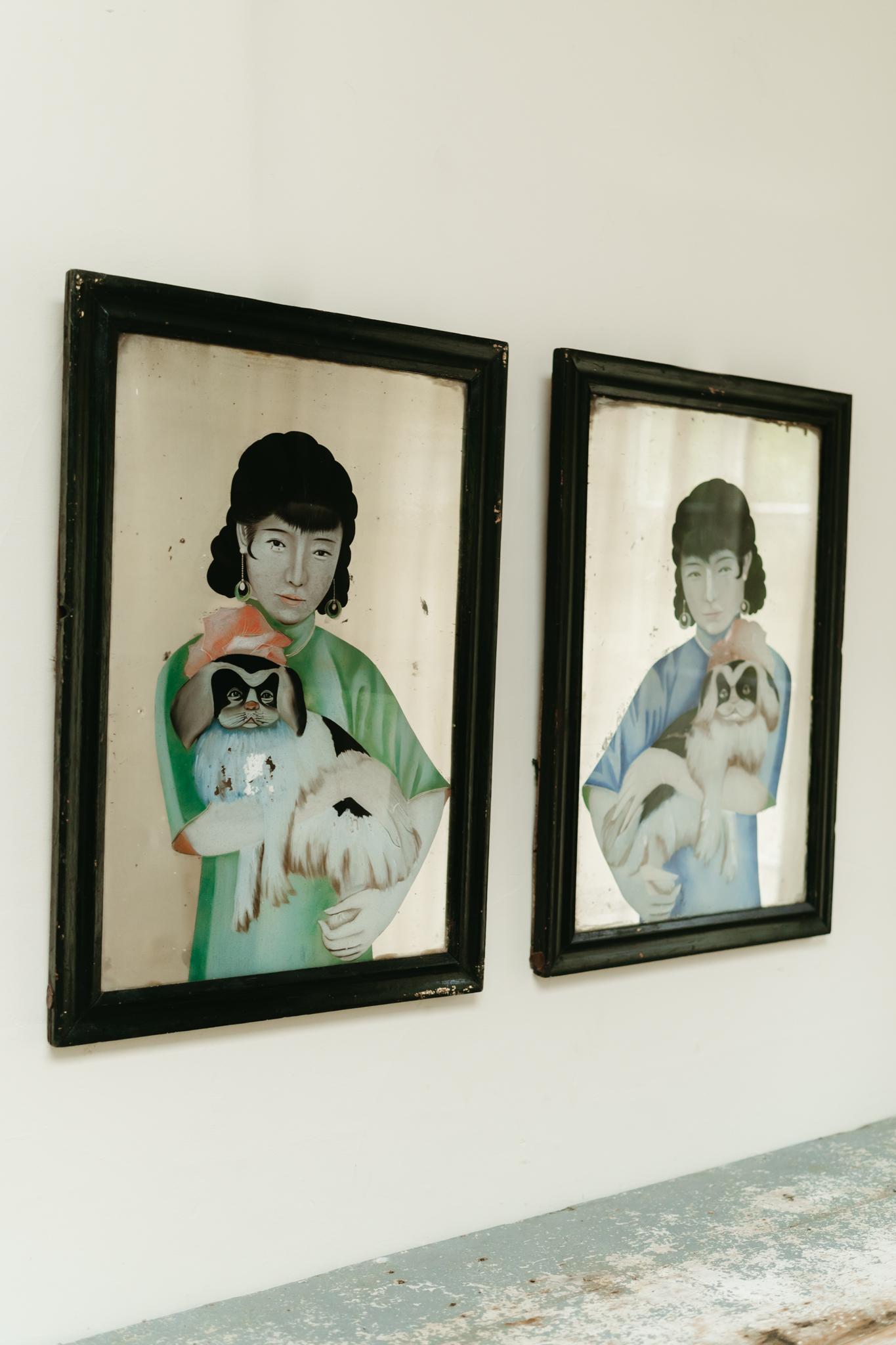 Français Miroirs en poirier ébonisé français du XIXe siècle en vente