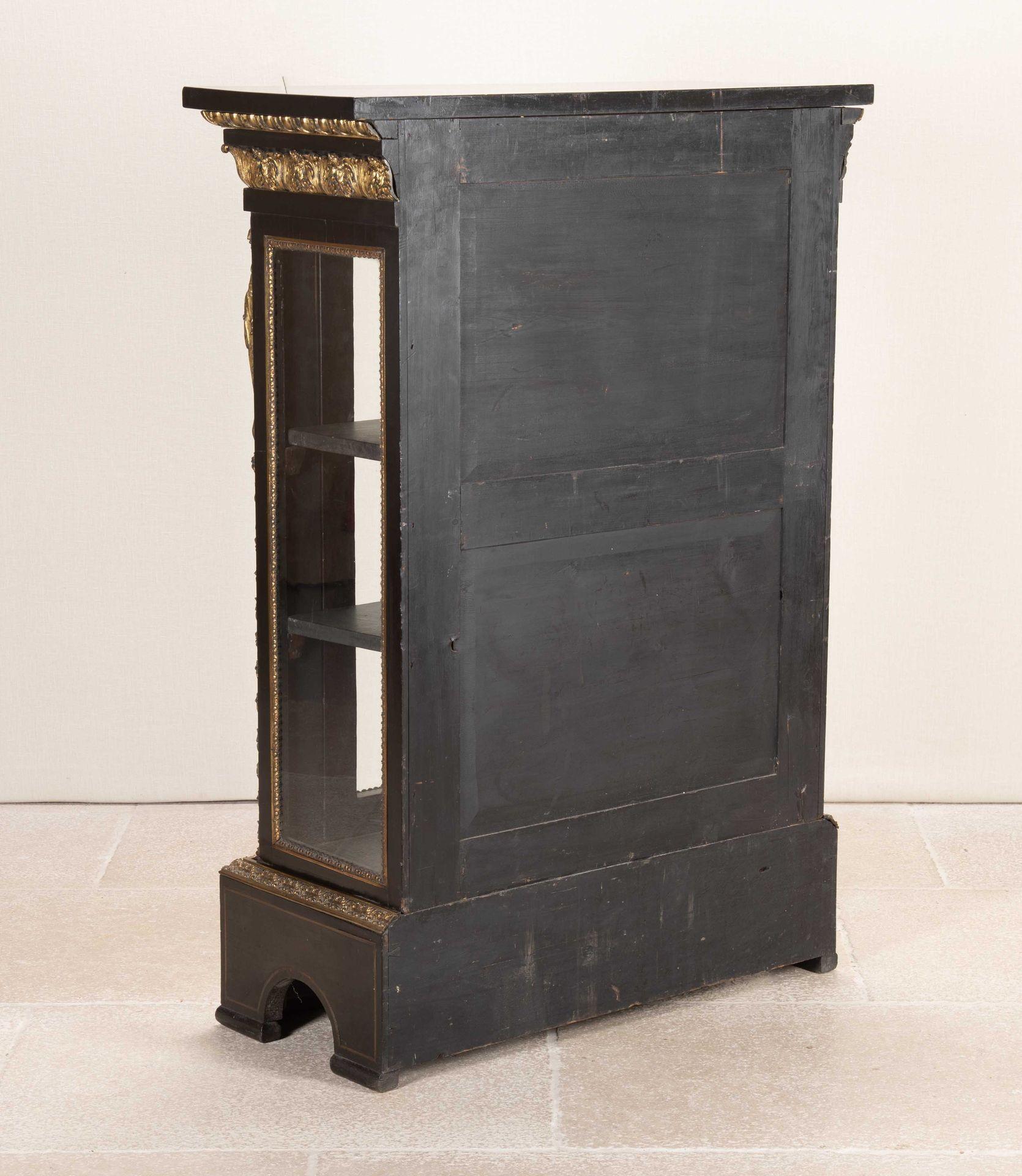 19th Century French Ebonised Pier Cabinet with Gilt Bronze Decoration In Good Condition For Sale In Gloucestershire, GB