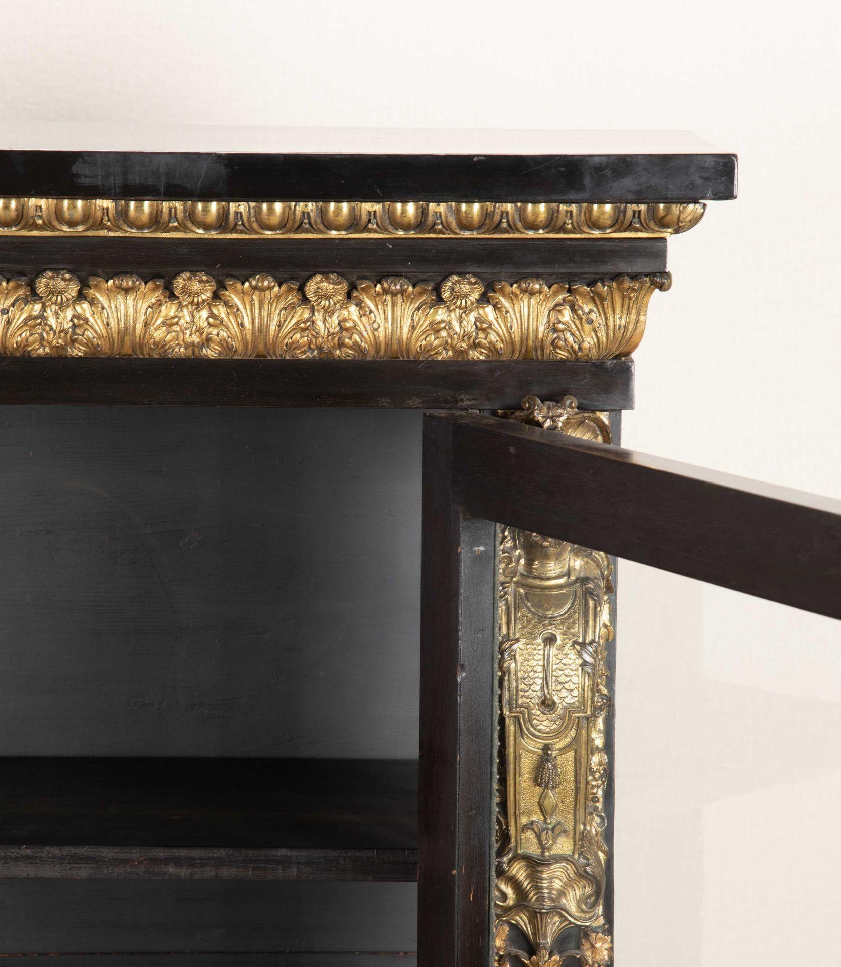 19th Century French Ebonised Pier Cabinet with Gilt Bronze Decoration For Sale 1