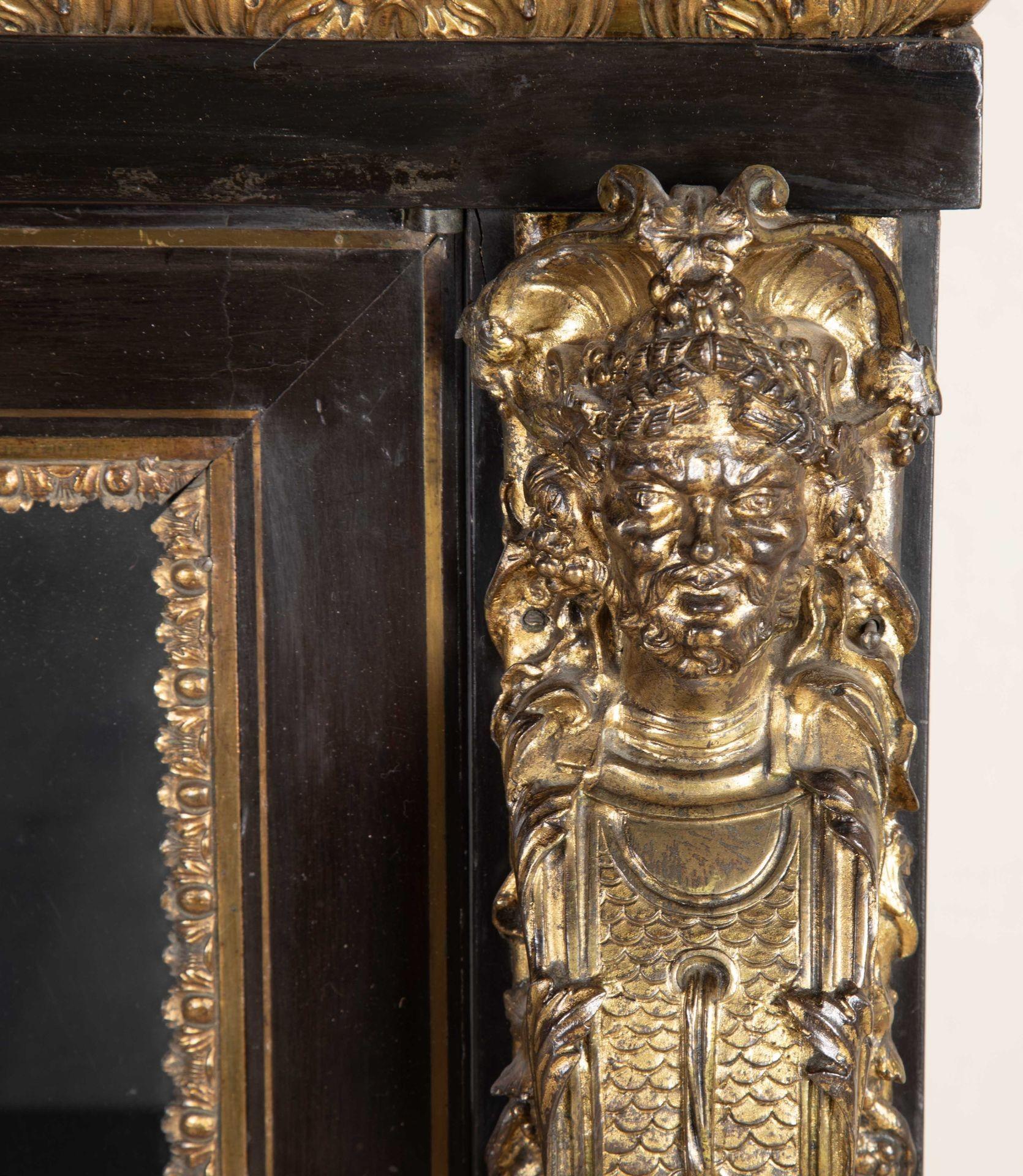 19th Century French Ebonised Pier Cabinet with Gilt Bronze Decoration For Sale 2