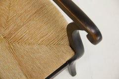 19th Century French Ebonized Rush Seat Sofa