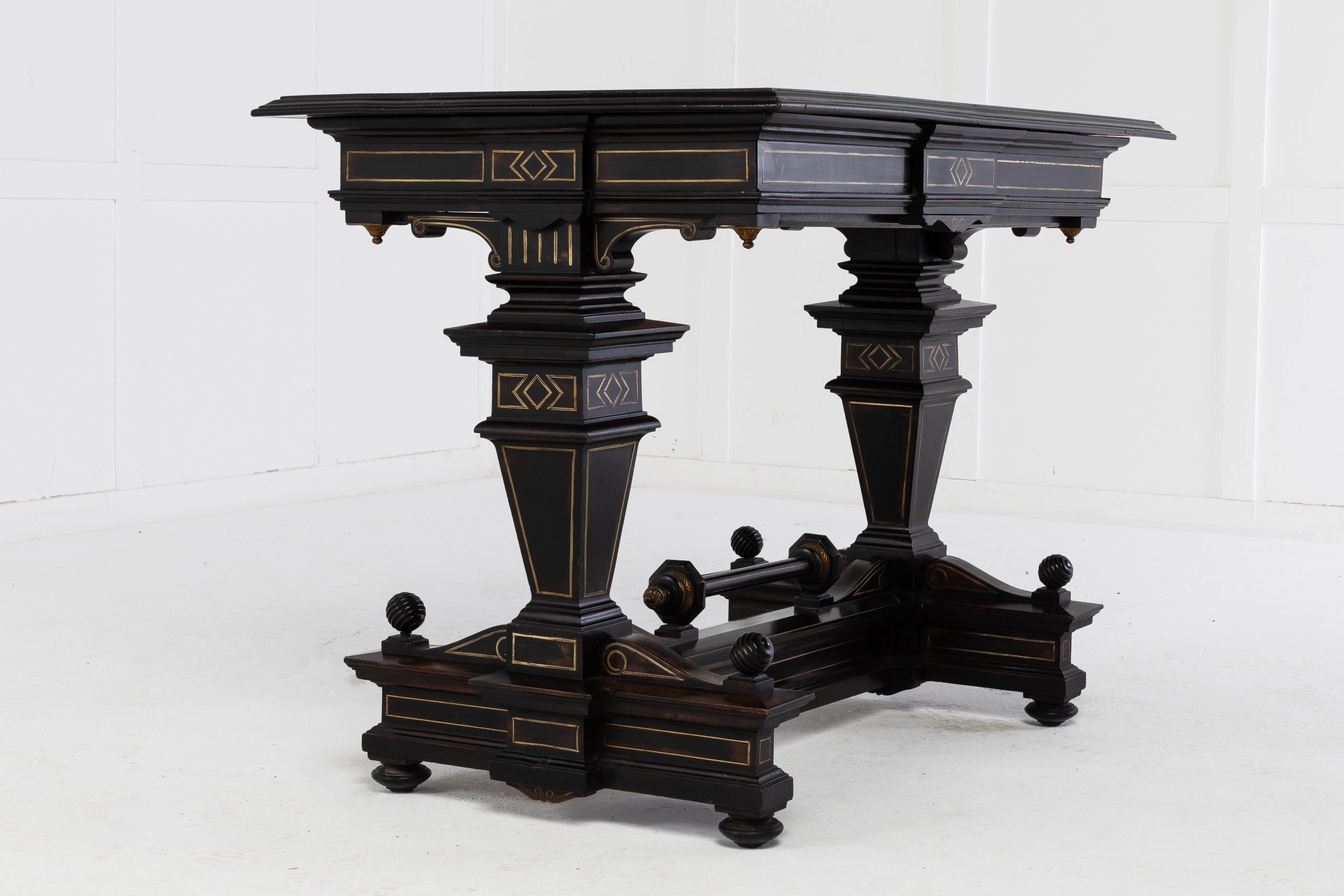 19th Century French Ebonised Side Table In Good Condition For Sale In Gloucestershire, GB