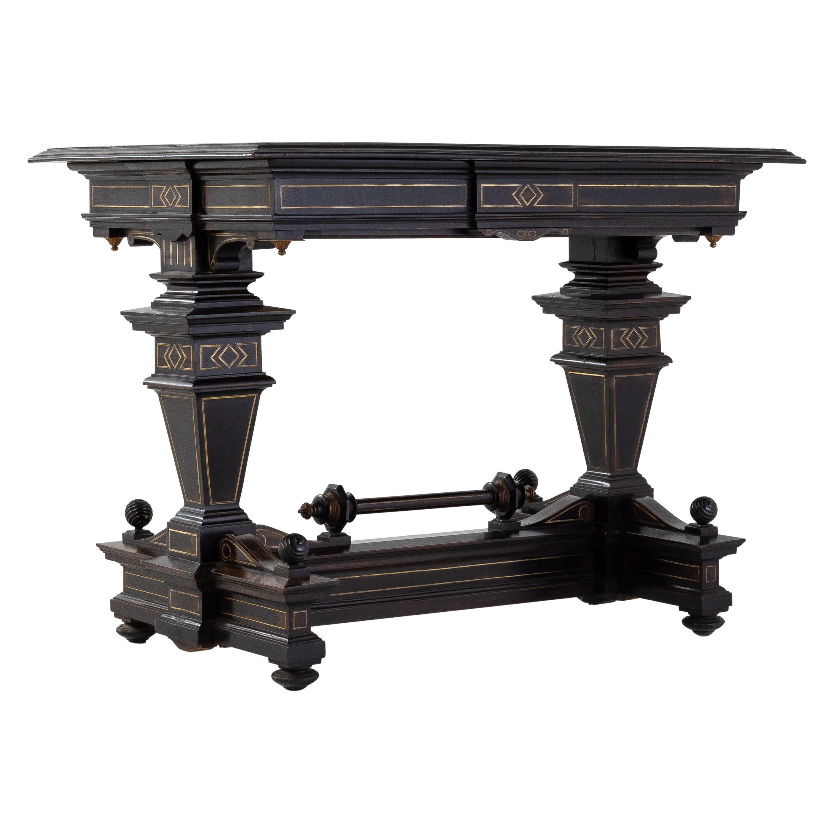19th Century French Ebonised Side Table For Sale