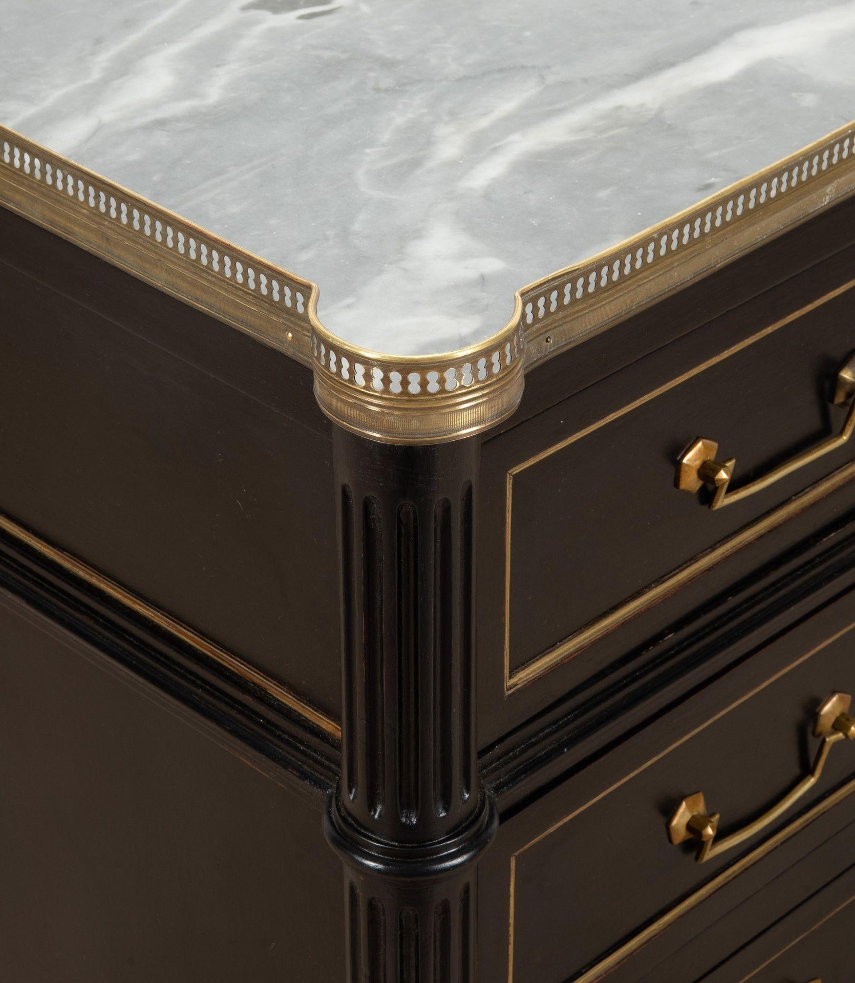 Ebonized 19th Century French Ebonised Three Drawer Commode For Sale