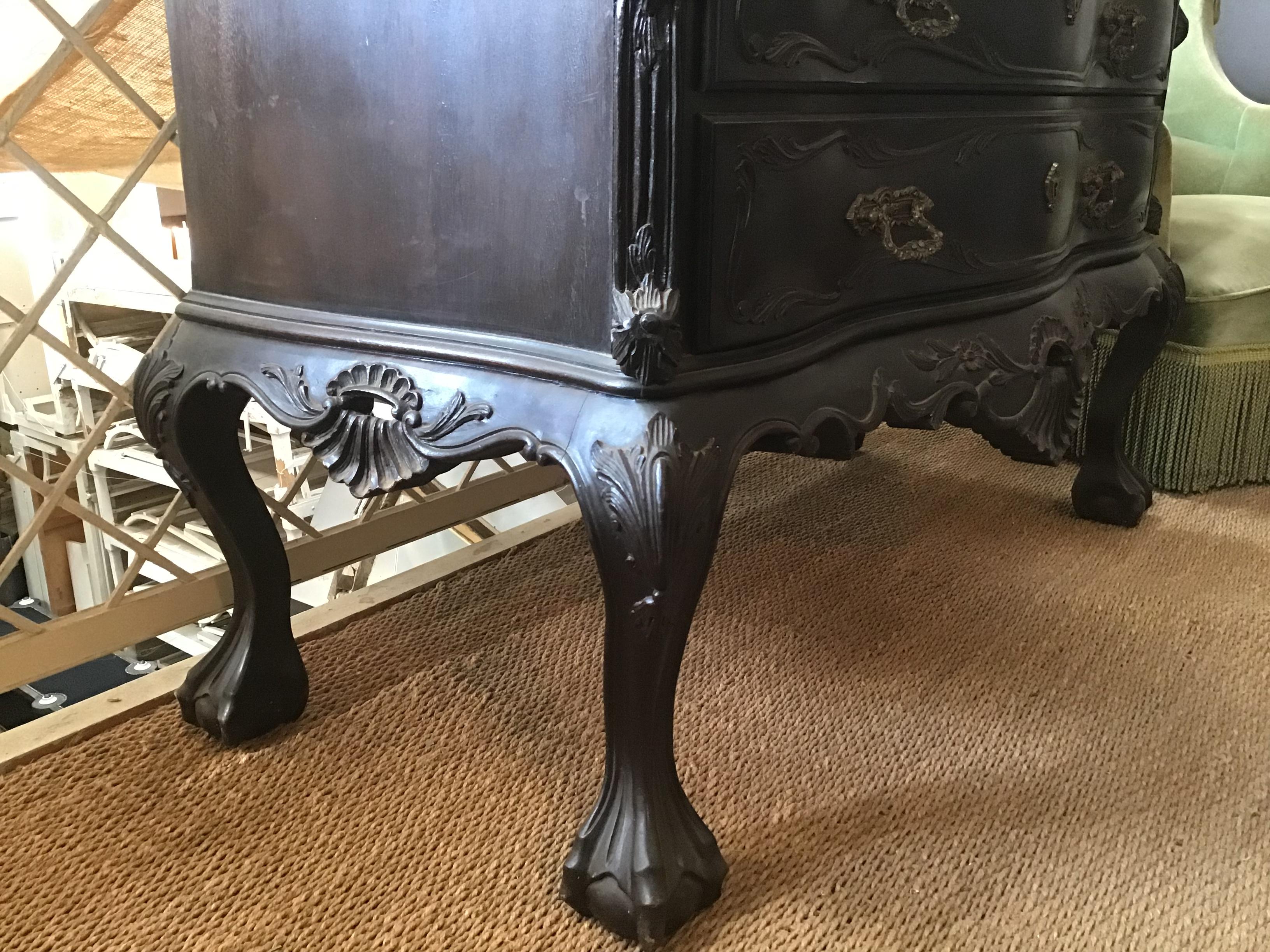 19th Century French Ebonized Chest of Drawers with Its Original Patina, 1890s For Sale 1