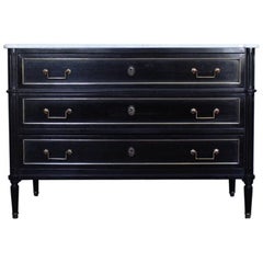 19th Century French Ebonized Commode in the Louis XVI Taste