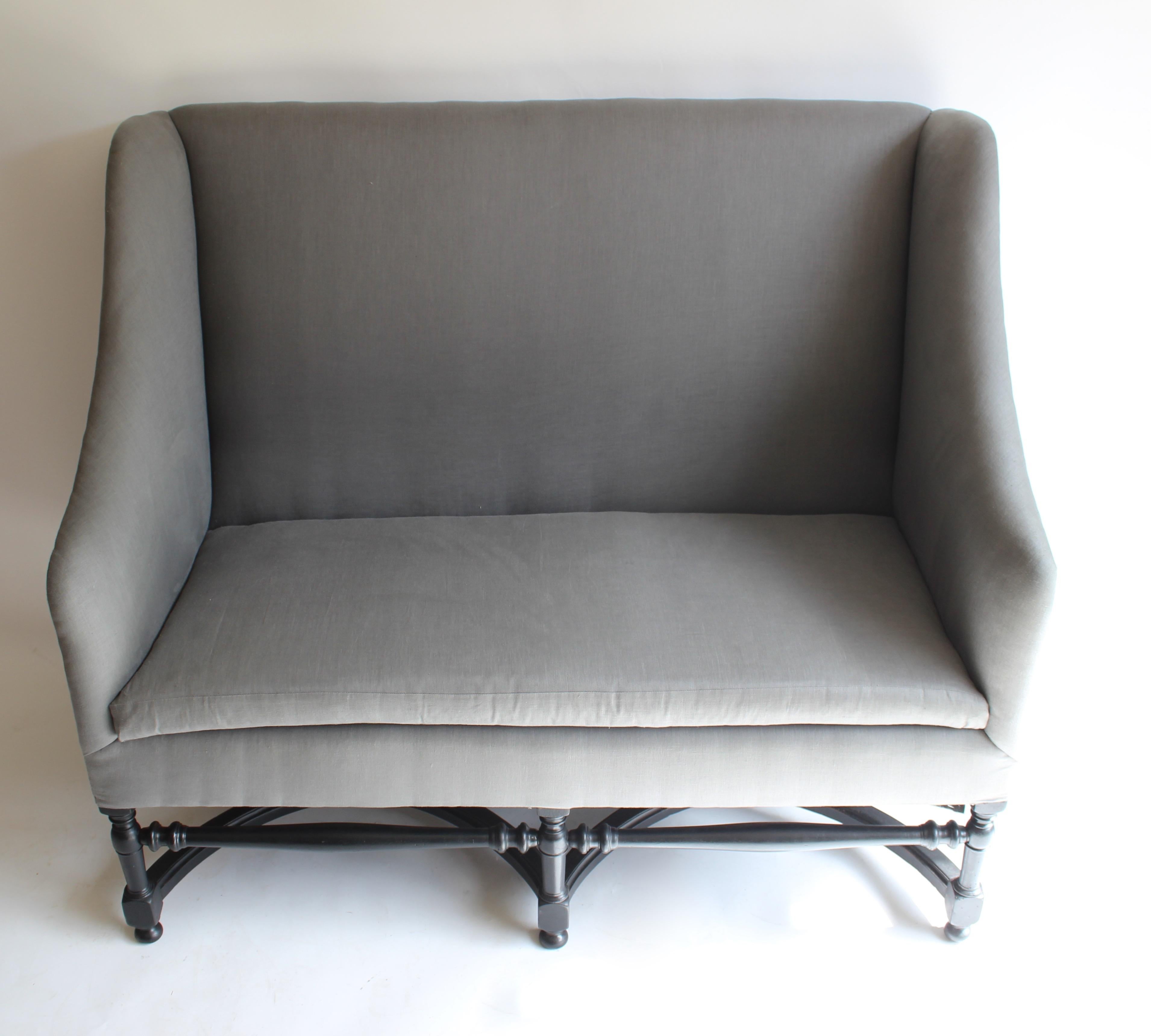 19th Century French Ebonized Settee In Good Condition In East Hampton, NY
