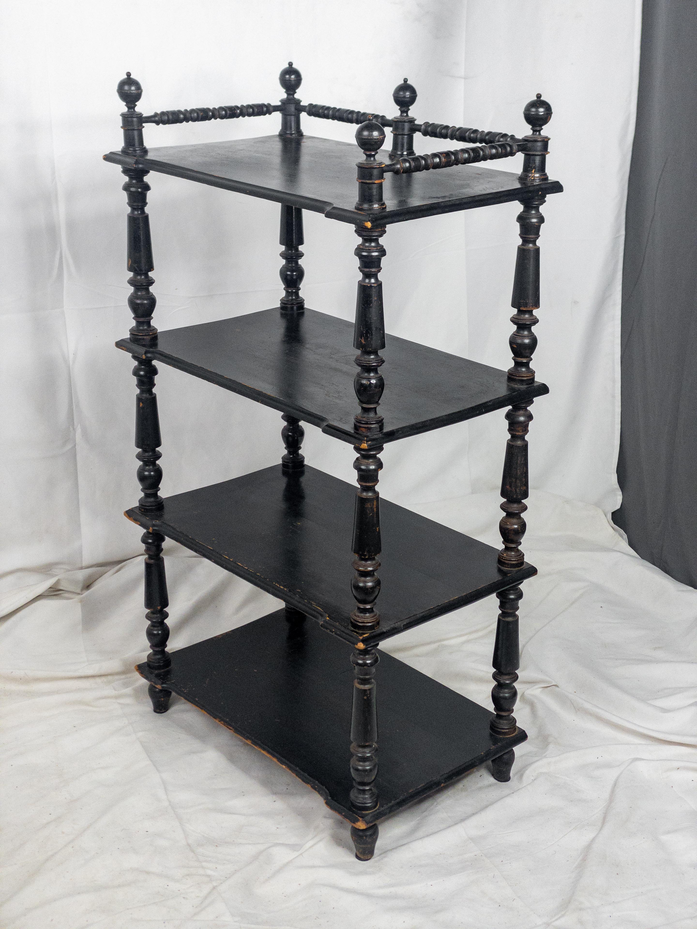 19th Century French Ebonized Shelf In Good Condition For Sale In Houston, TX