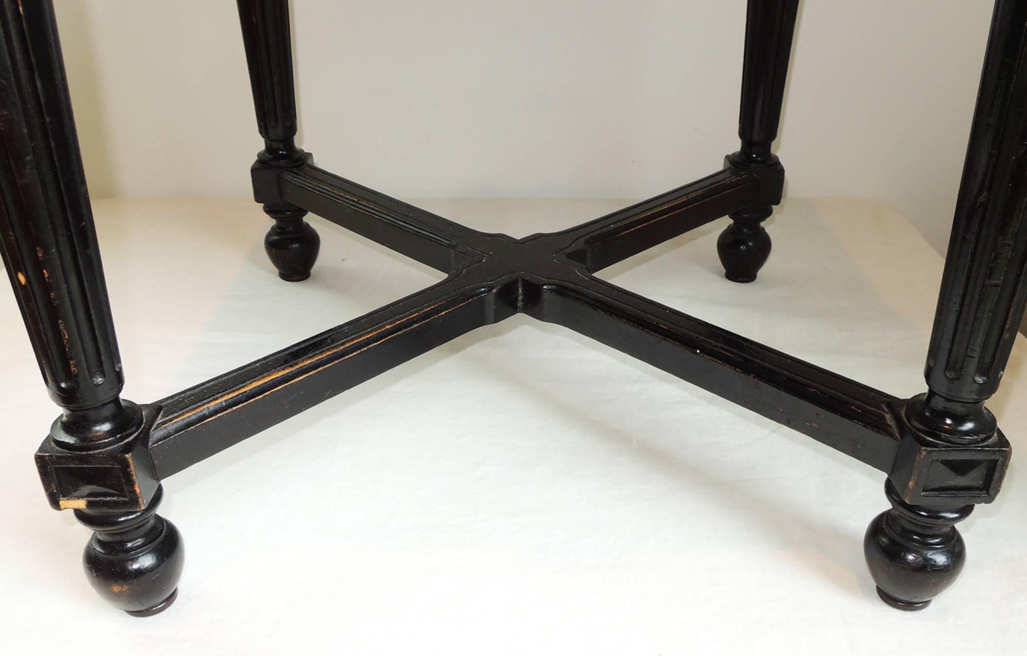 19th Century French Ebonized Tabouret In Excellent Condition In Washington, DC