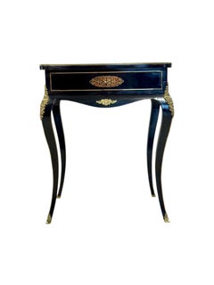 19th Century French Ebonized Vanity Table with Gilt Bronze Mounts
