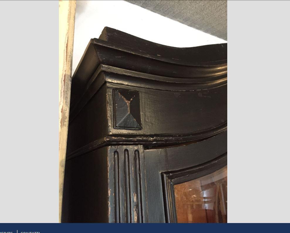 Late 19th Century 19th Century French Ebonized Wood Vitrine with Shelves and Drawers, 1890s