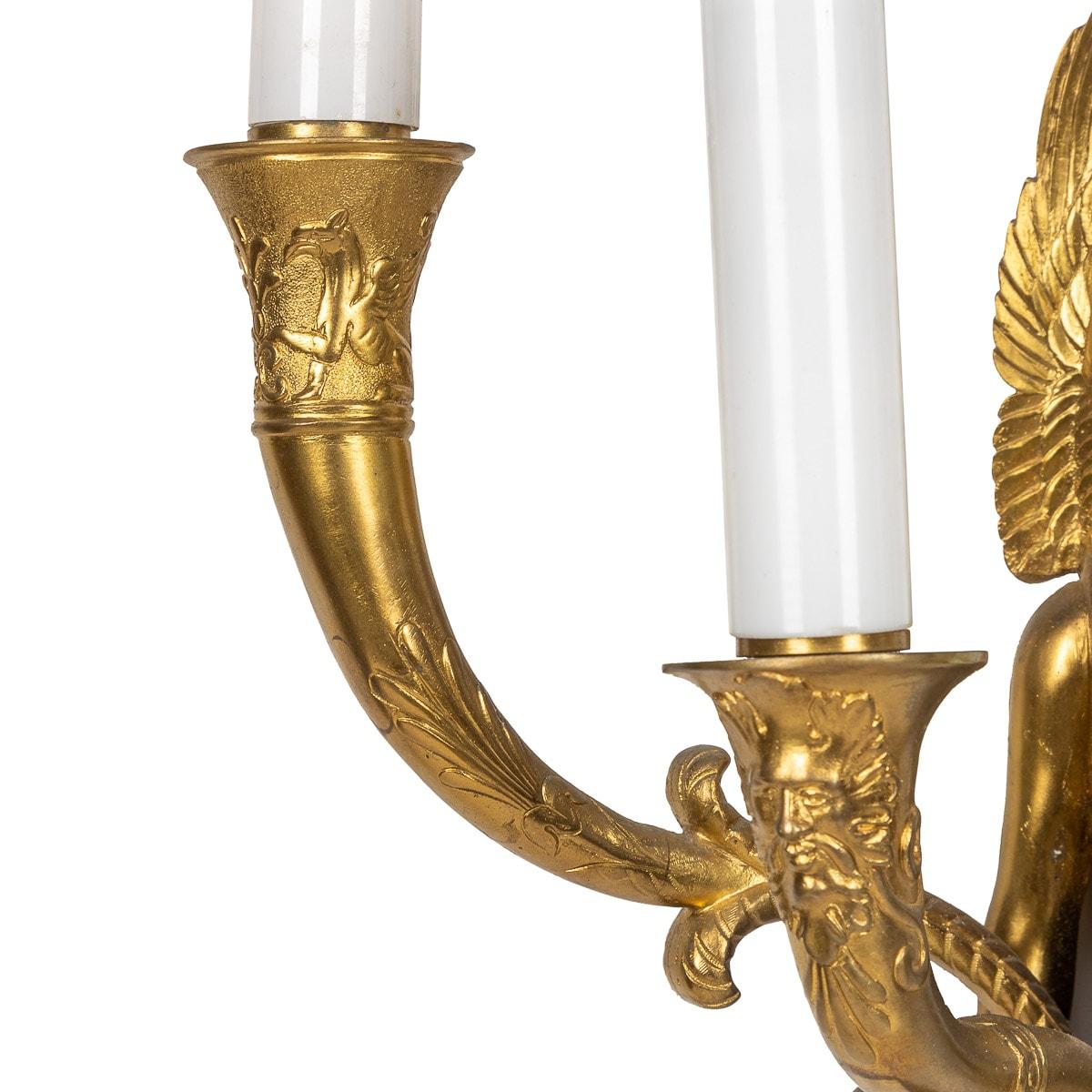 19th Century French Egyptian Revival Part Ormolu D'appliques Wall Lights, c 1830 For Sale 3
