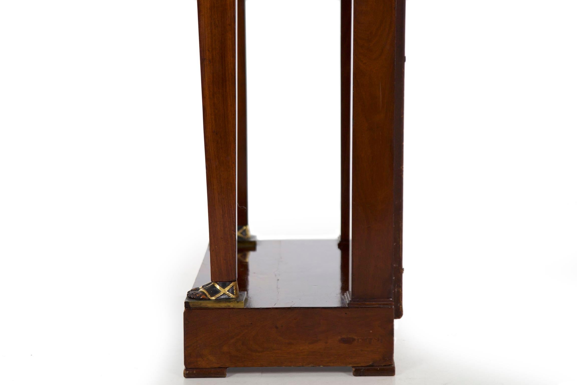 19th Century French Egyptian Revival Pier Table with Marble Top 5