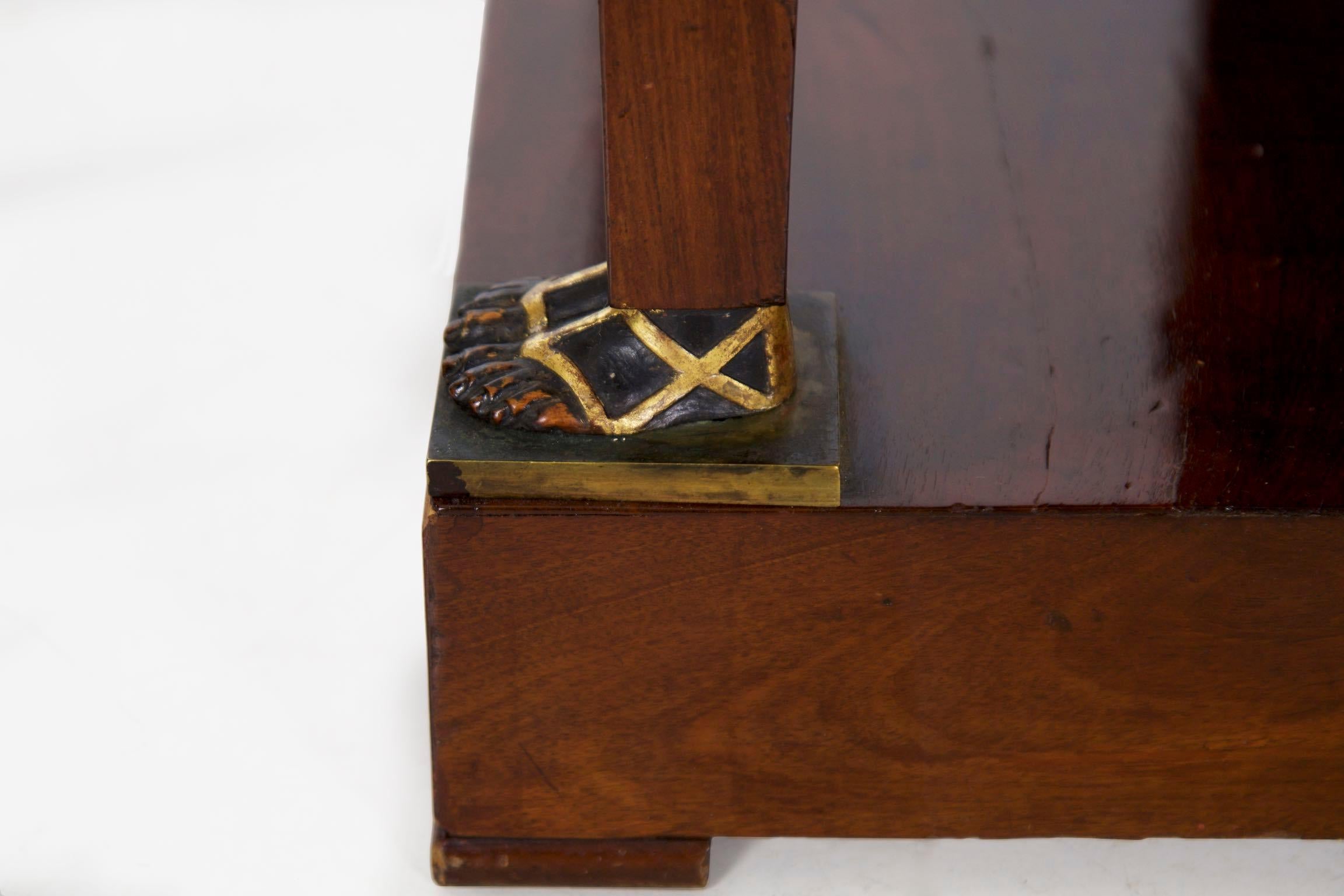19th Century French Egyptian Revival Pier Table with Marble Top 7