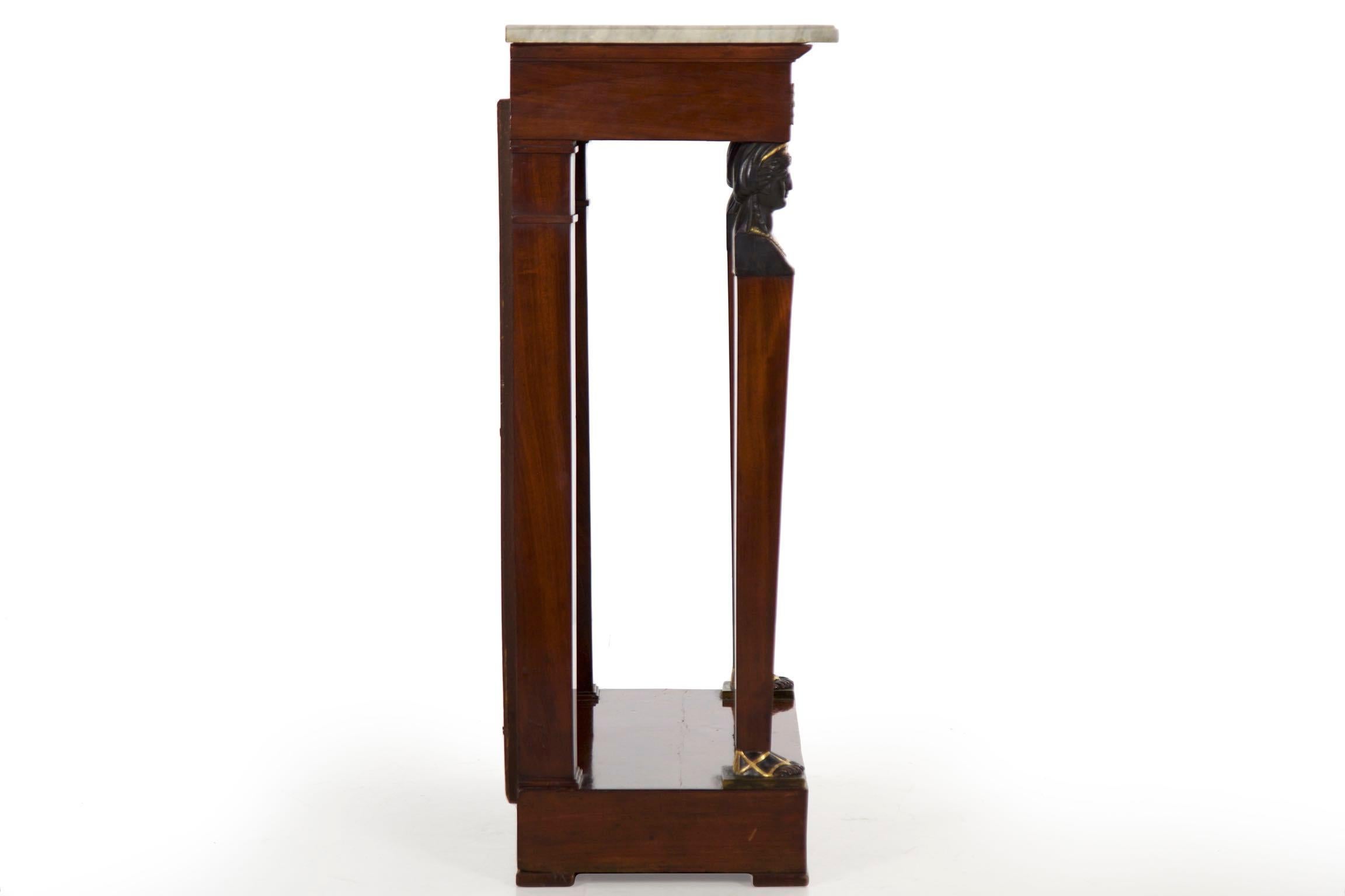19th Century French Egyptian Revival Pier Table with Marble Top 11