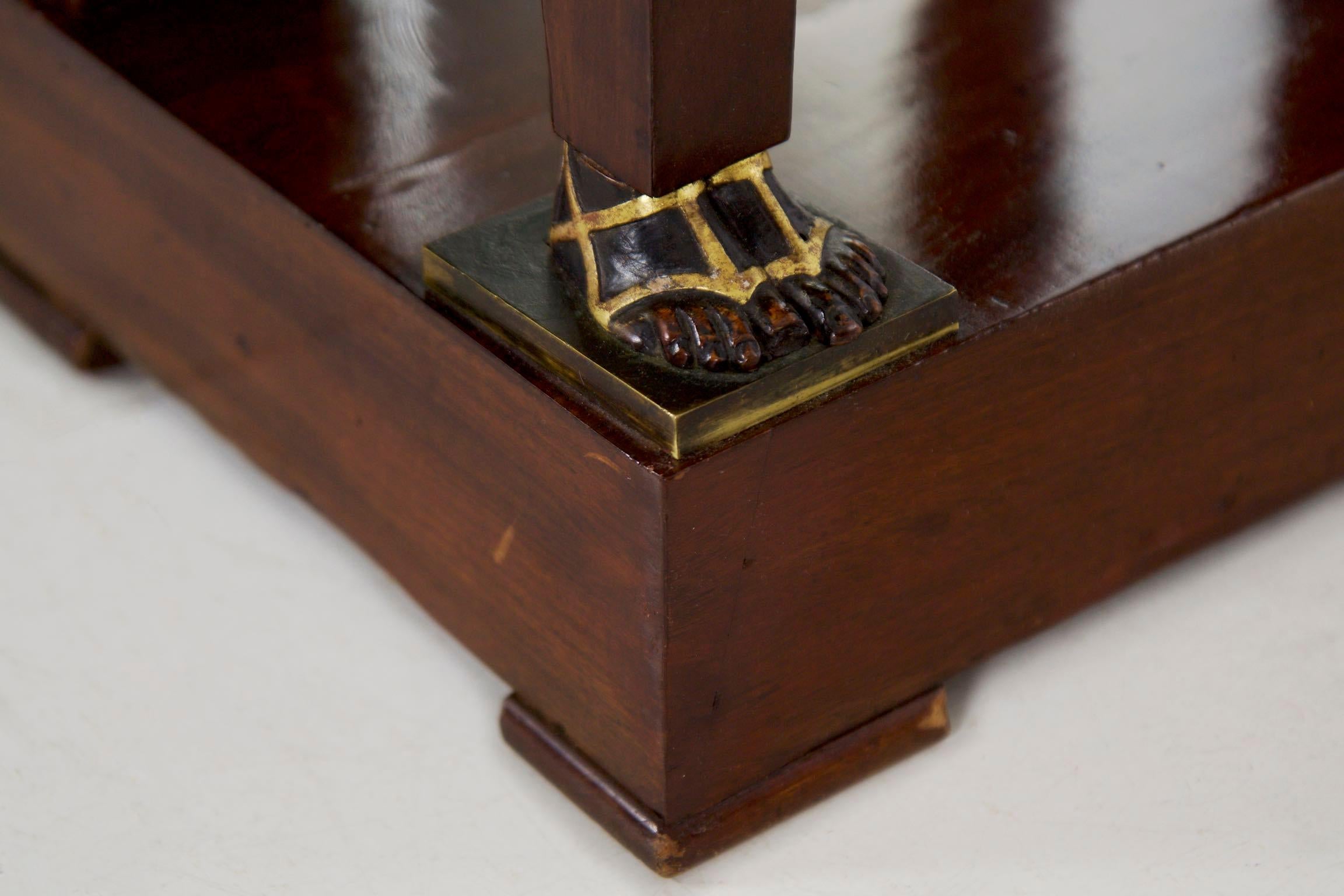 19th Century French Egyptian Revival Pier Table with Marble Top 12