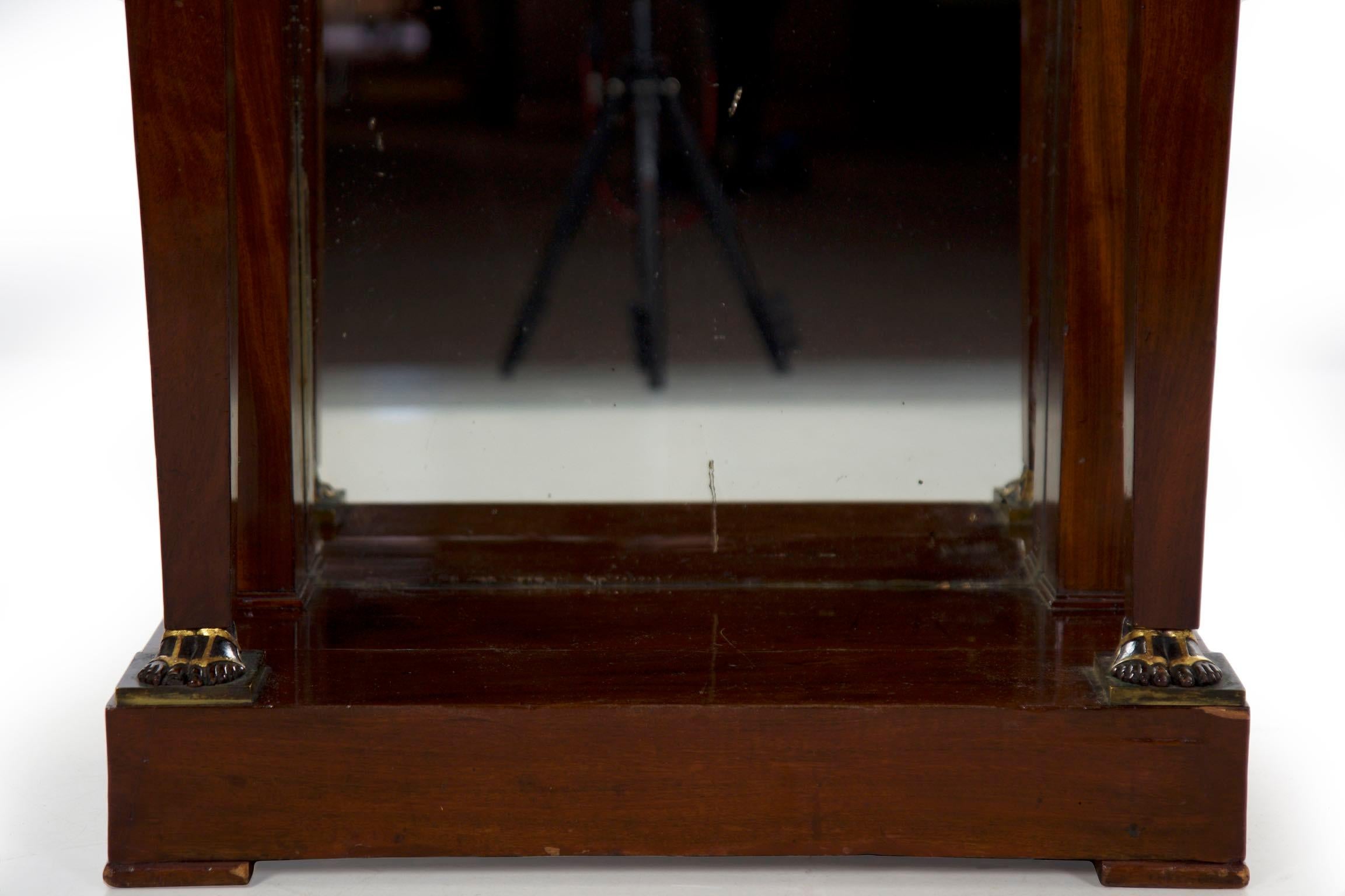 19th Century French Egyptian Revival Pier Table with Marble Top In Good Condition In Shippensburg, PA