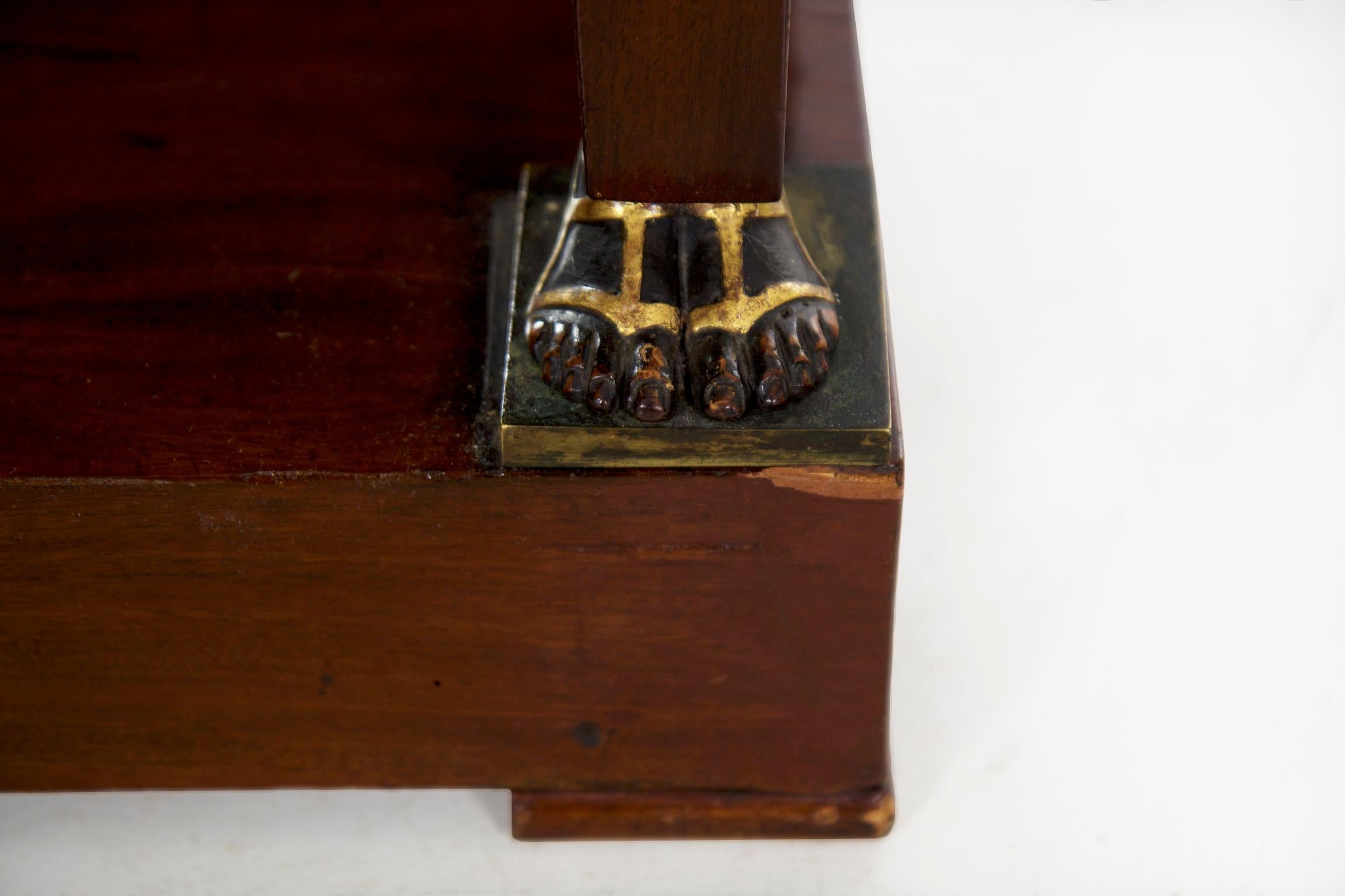 19th Century French Egyptian Revival Pier Table with Marble Top 2