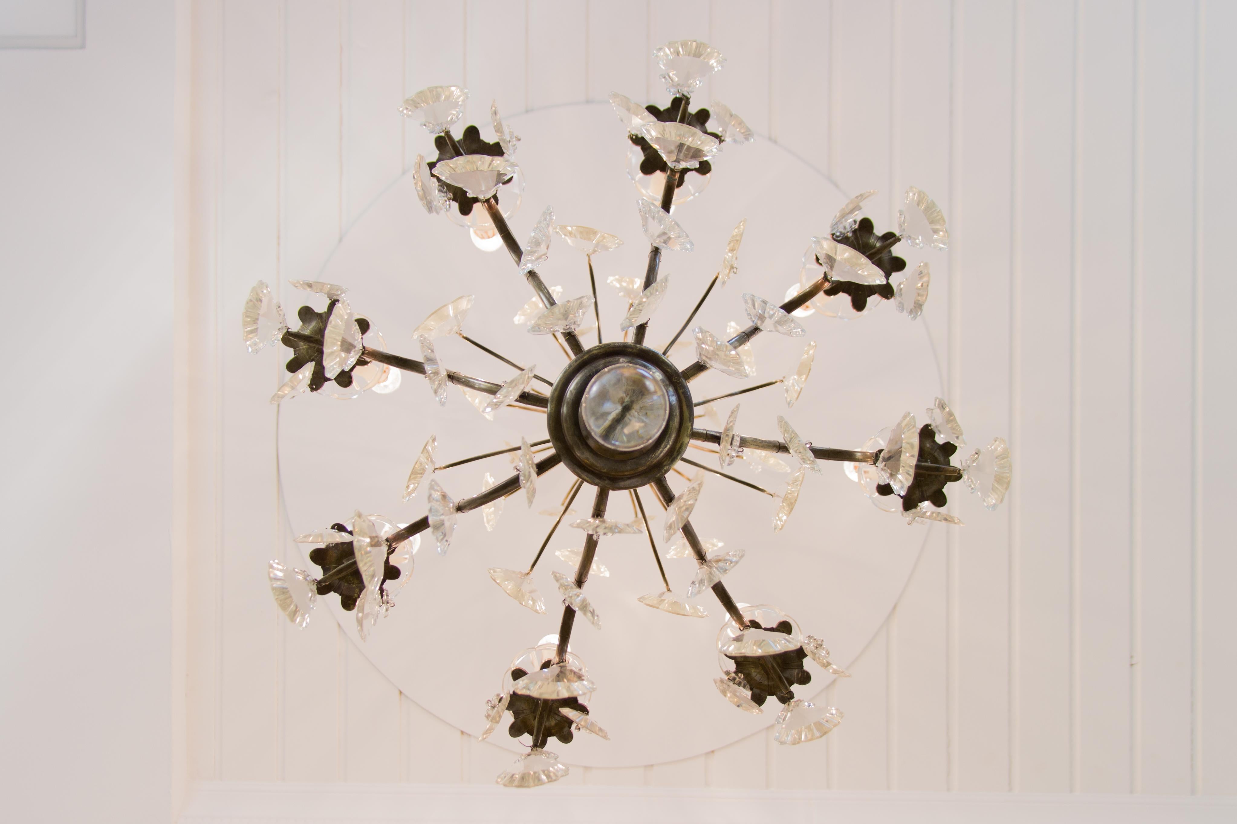 19th Century French Eight–Light Crystal and Bronze Chandelier 8