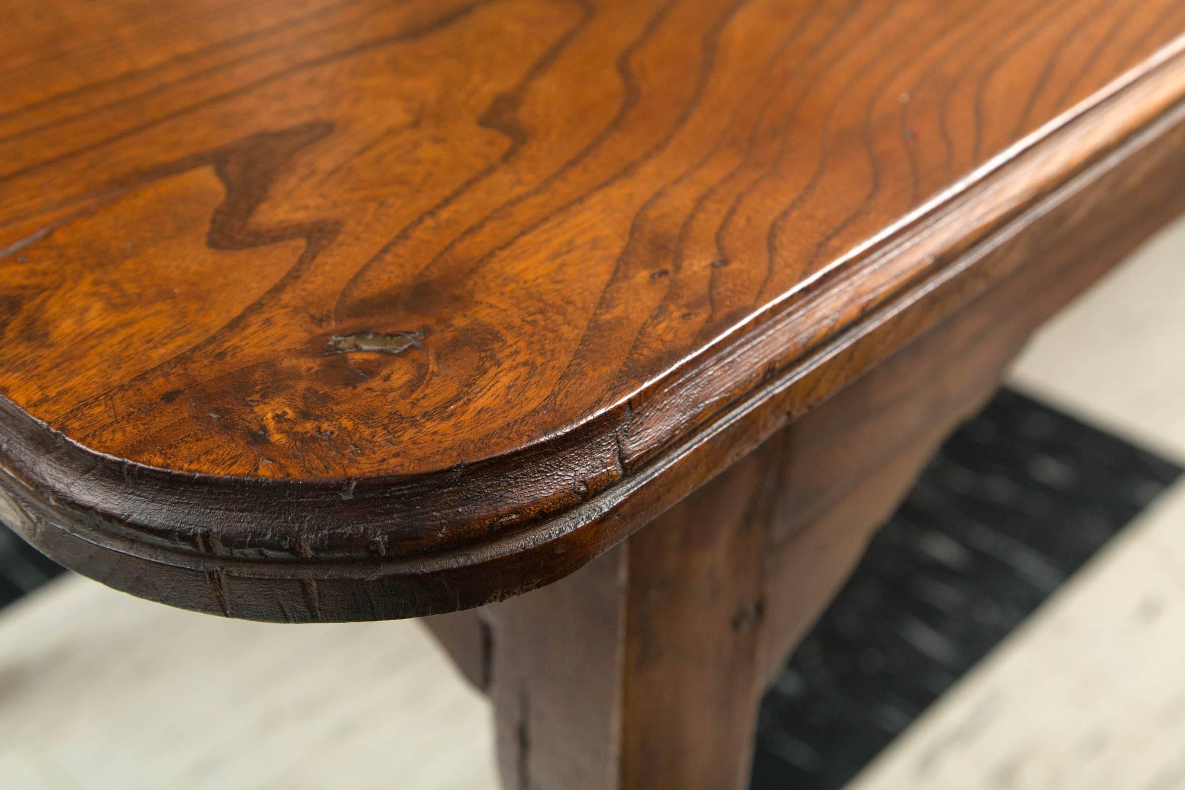 French Provincial 19th Century French Elm Farm Table