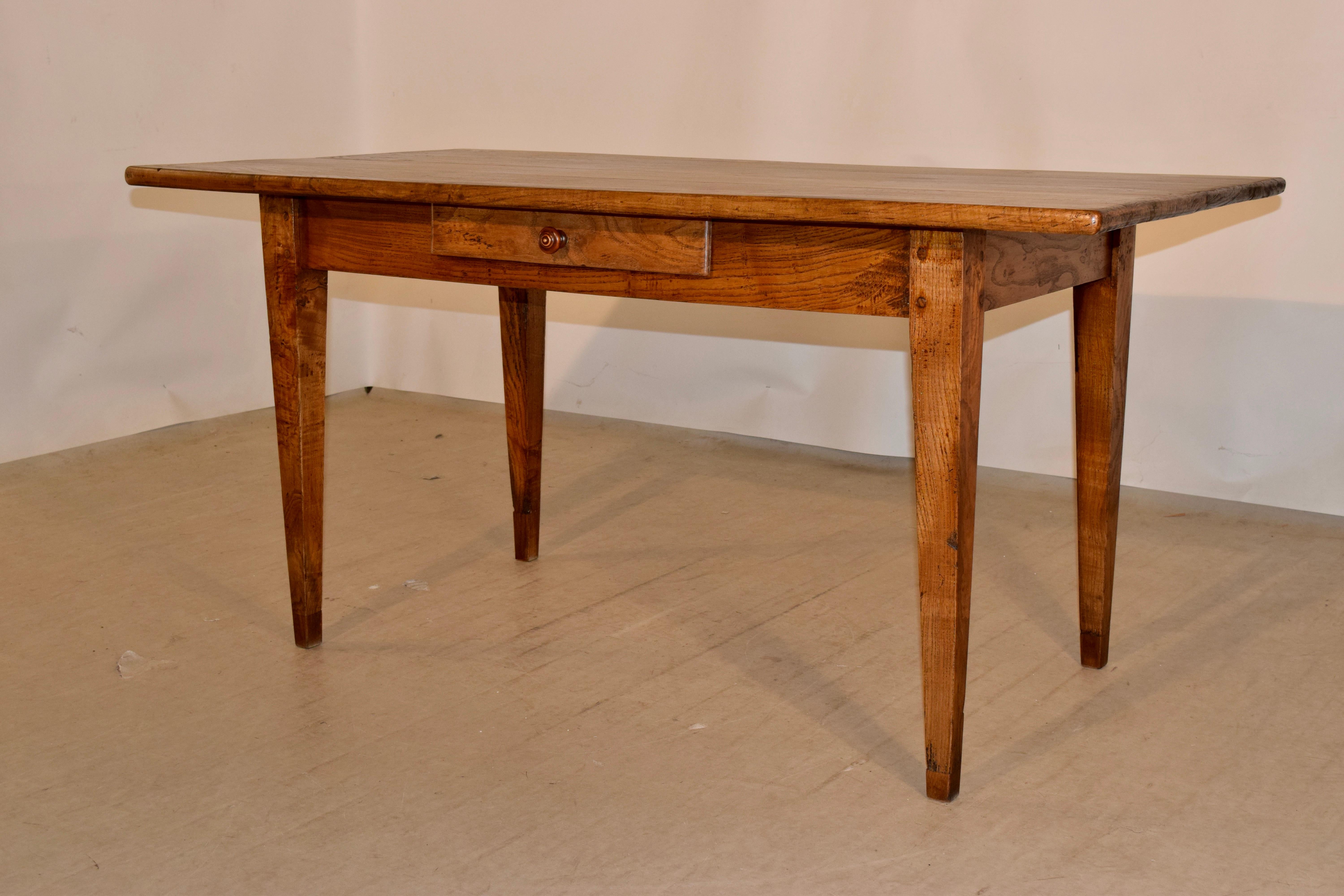 19th Century French Elm Farm Table 1