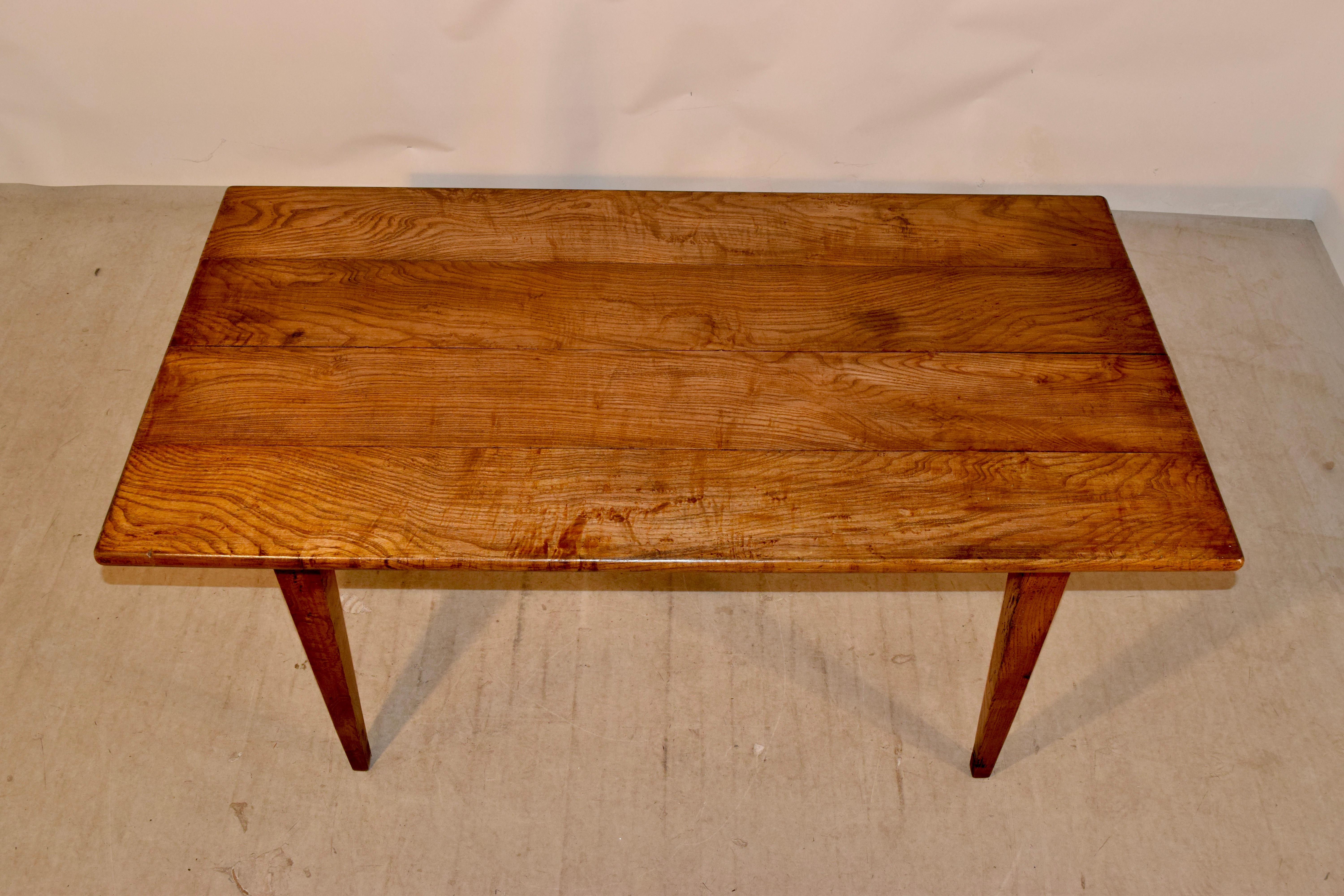 19th Century French Elm Farm Table 3