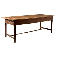 Französischer Ulmen-Bauernhaustisch aus dem 19.