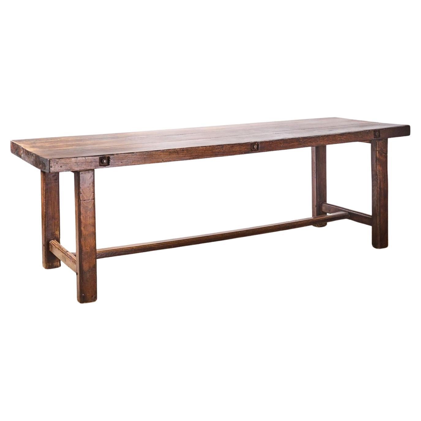 Table de travail en orme français du 19e siècle en vente
