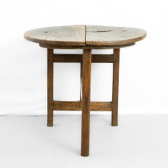 19th Century French Elm Gate Leg Cricket Table