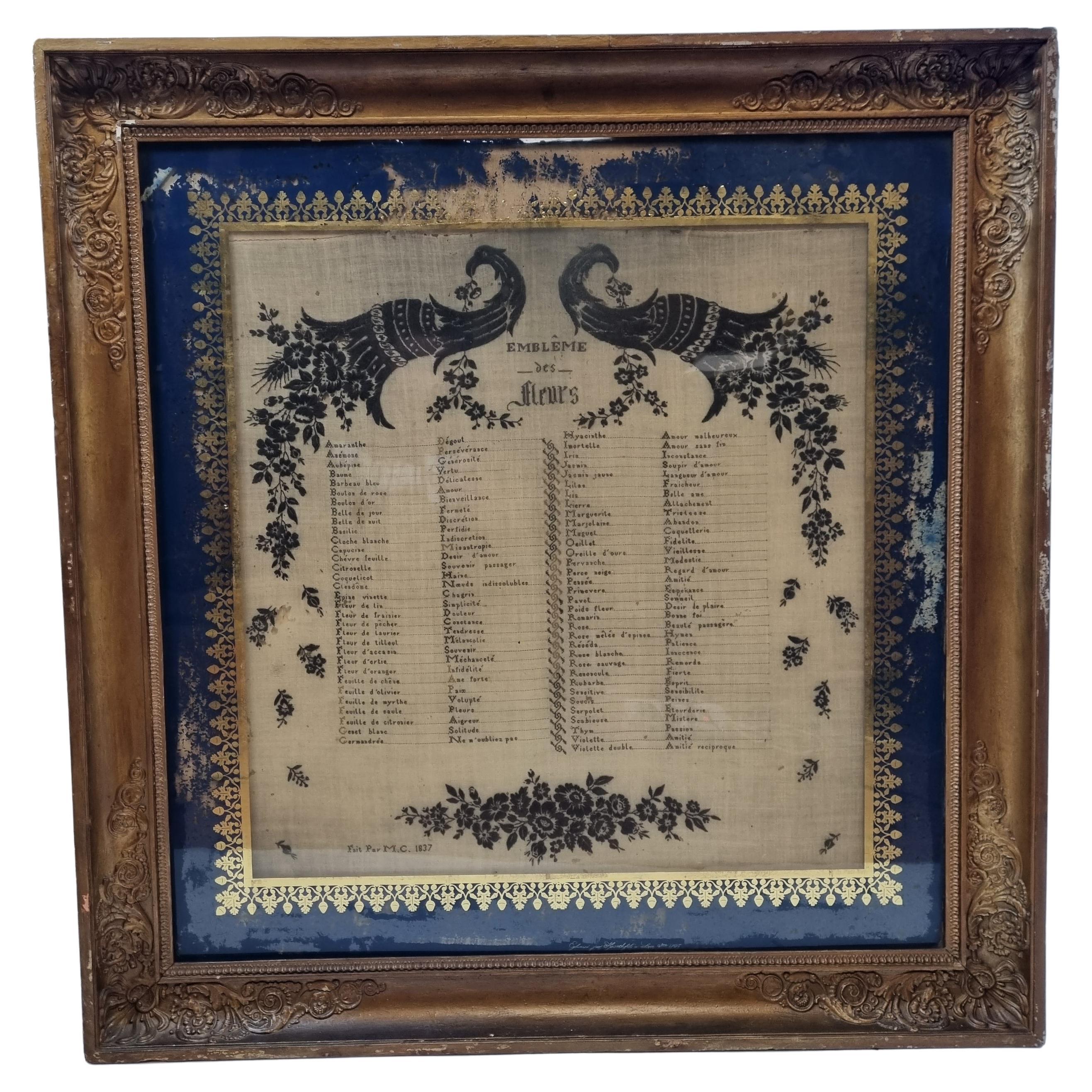 19th Century French Embroidery For Sale